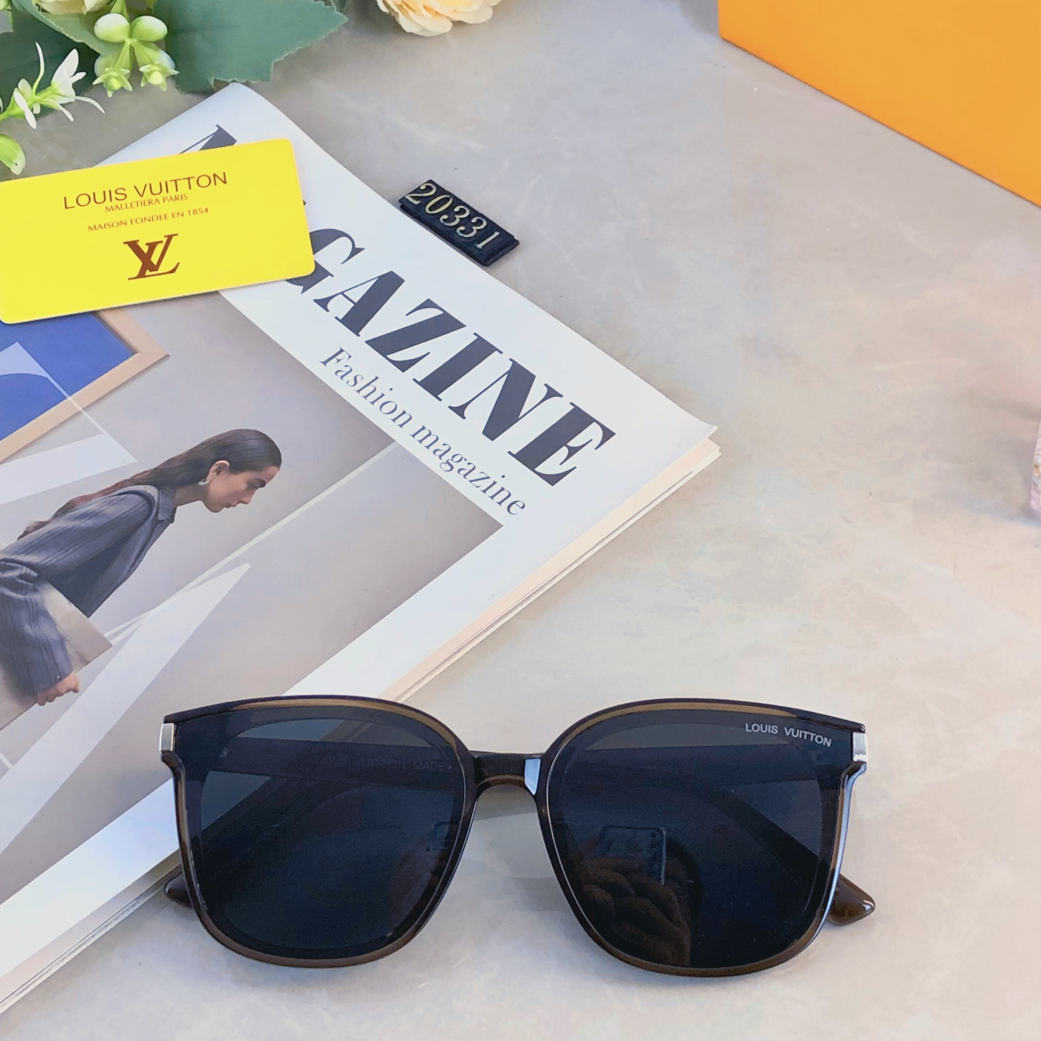 🔥🔥Louis vuitto*旅游度假复古经典百搭黑色方形圆脸显瘦太阳镜男网红时髦潮墨镜女