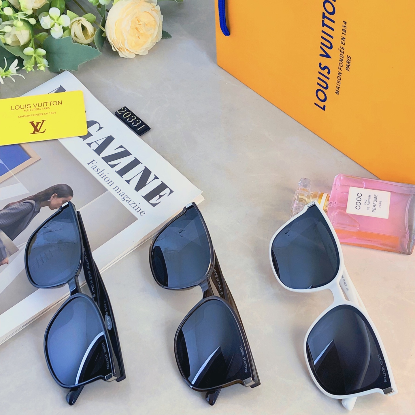 🔥🔥Louis vuitto*旅游度假复古经典百搭黑色方形圆脸显瘦太阳镜男网红时髦潮墨镜女