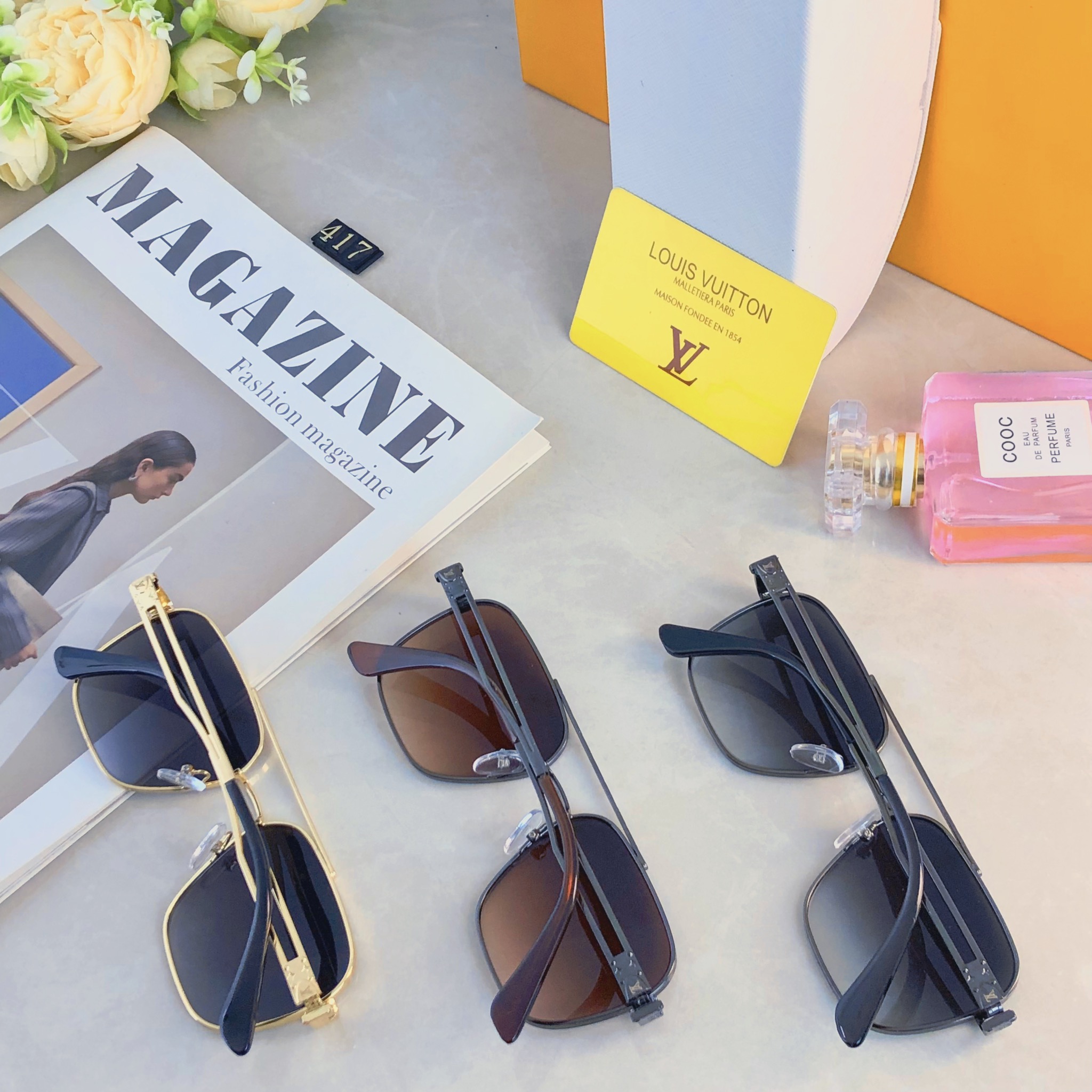 🔥🔥Louis vuitto*新款双梁金属高级感男士太阳镜时尚潮流开车驾驶防紫外线