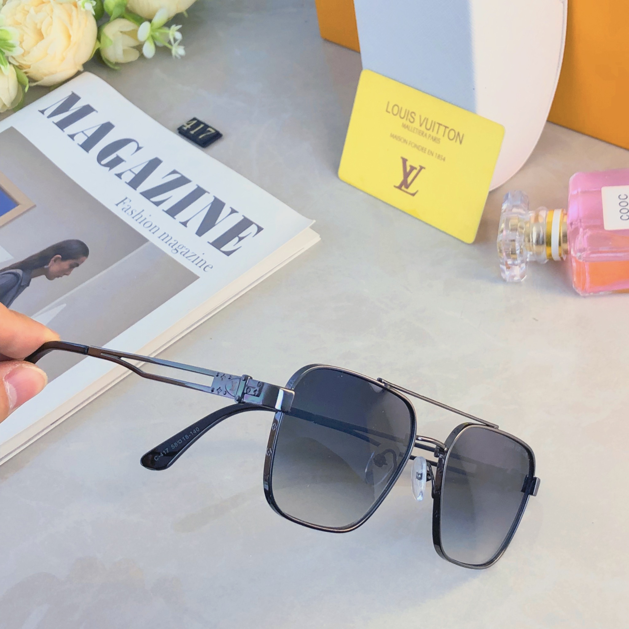 🔥🔥Louis vuitto*新款双梁金属高级感男士太阳镜时尚潮流开车驾驶防紫外线