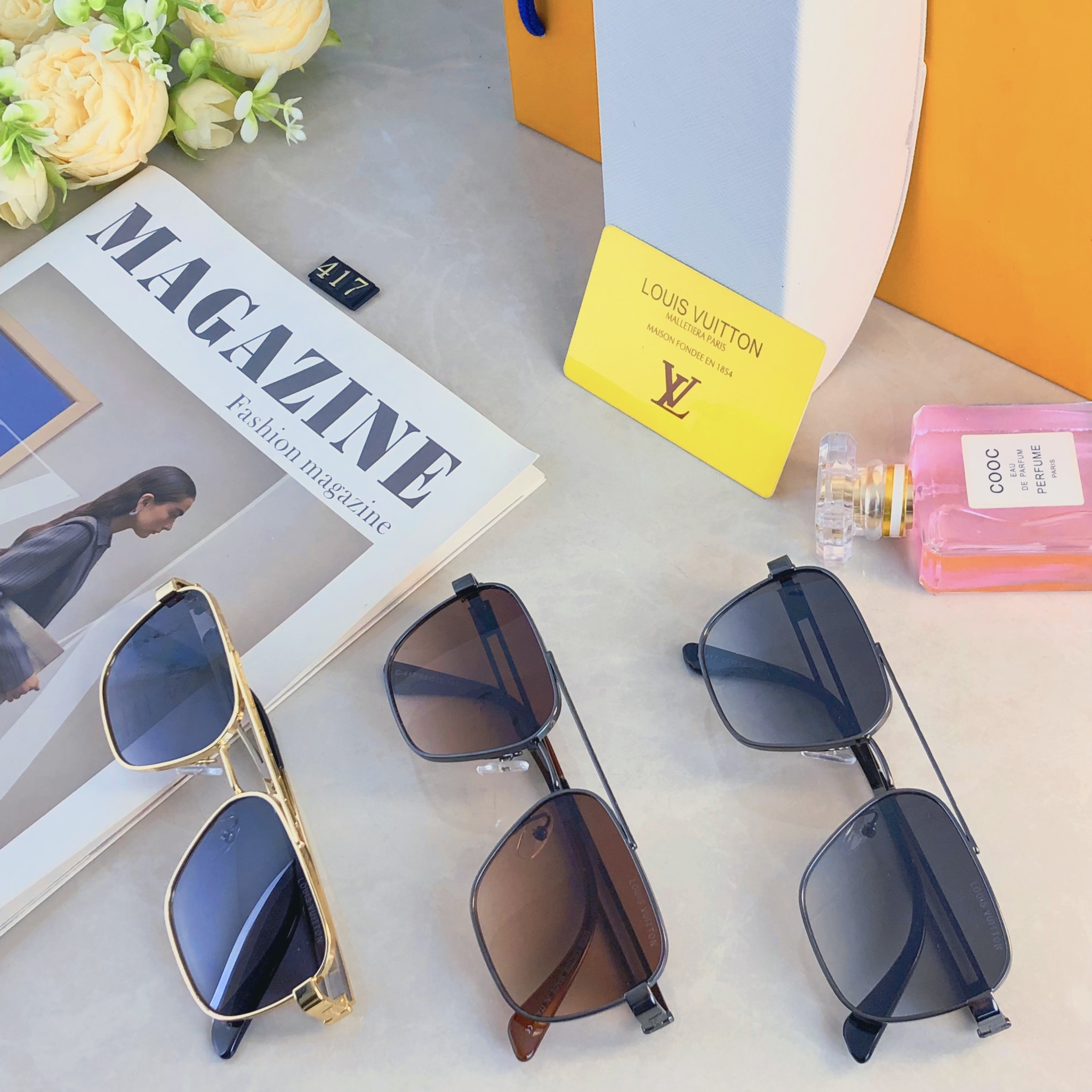 🔥🔥Louis vuitto*新款双梁金属高级感男士太阳镜时尚潮流开车驾驶防紫外线