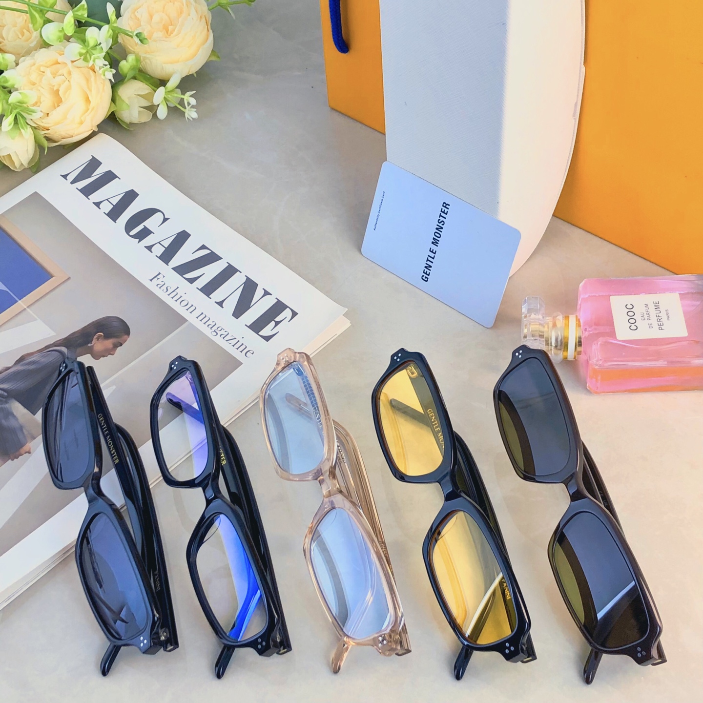 🔥🔥韩版复古方框黄色墨镜女小框米钉时尚百搭街拍太阳镜男防紫外线潮