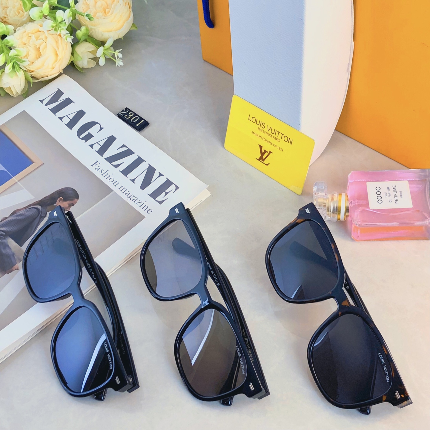 🔥🔥Louis vuitto*韩版时尚大框方形墨镜男女百搭情侣款大脸显脸小太阳镜防紫外线潮