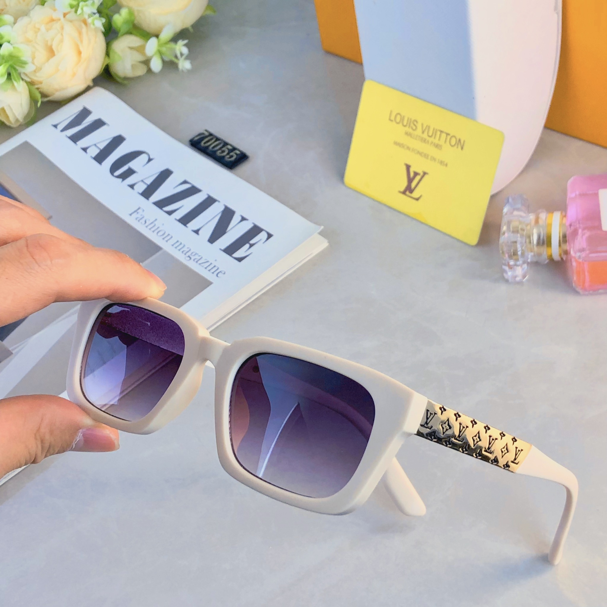 🔥🔥Louis vuitto*时尚太阳镜素颜神器个性防紫外线遮阳墨镜高级ins太阳眼镜