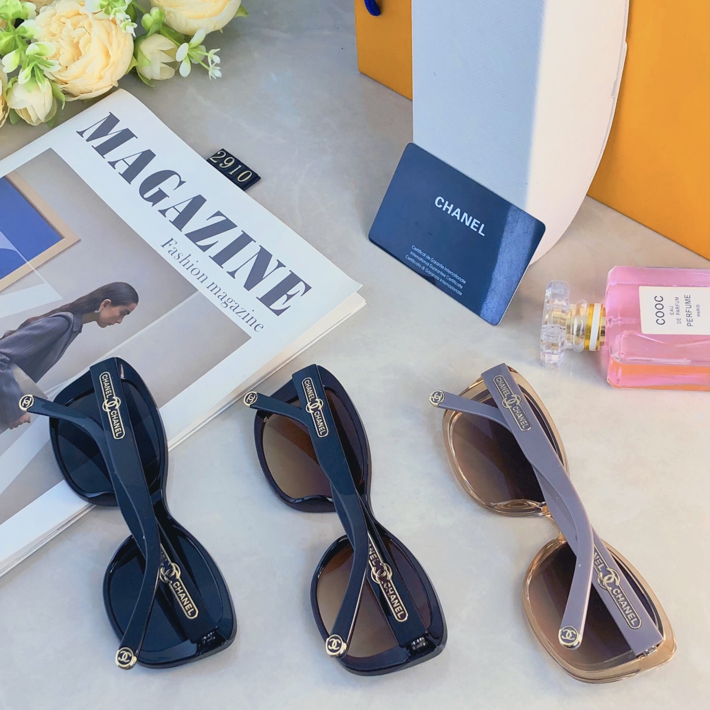 🔥🔥Chane*小香墨镜女时尚潮流防紫外线复古辣妹旅行防晒开车高颜值太阳镜男