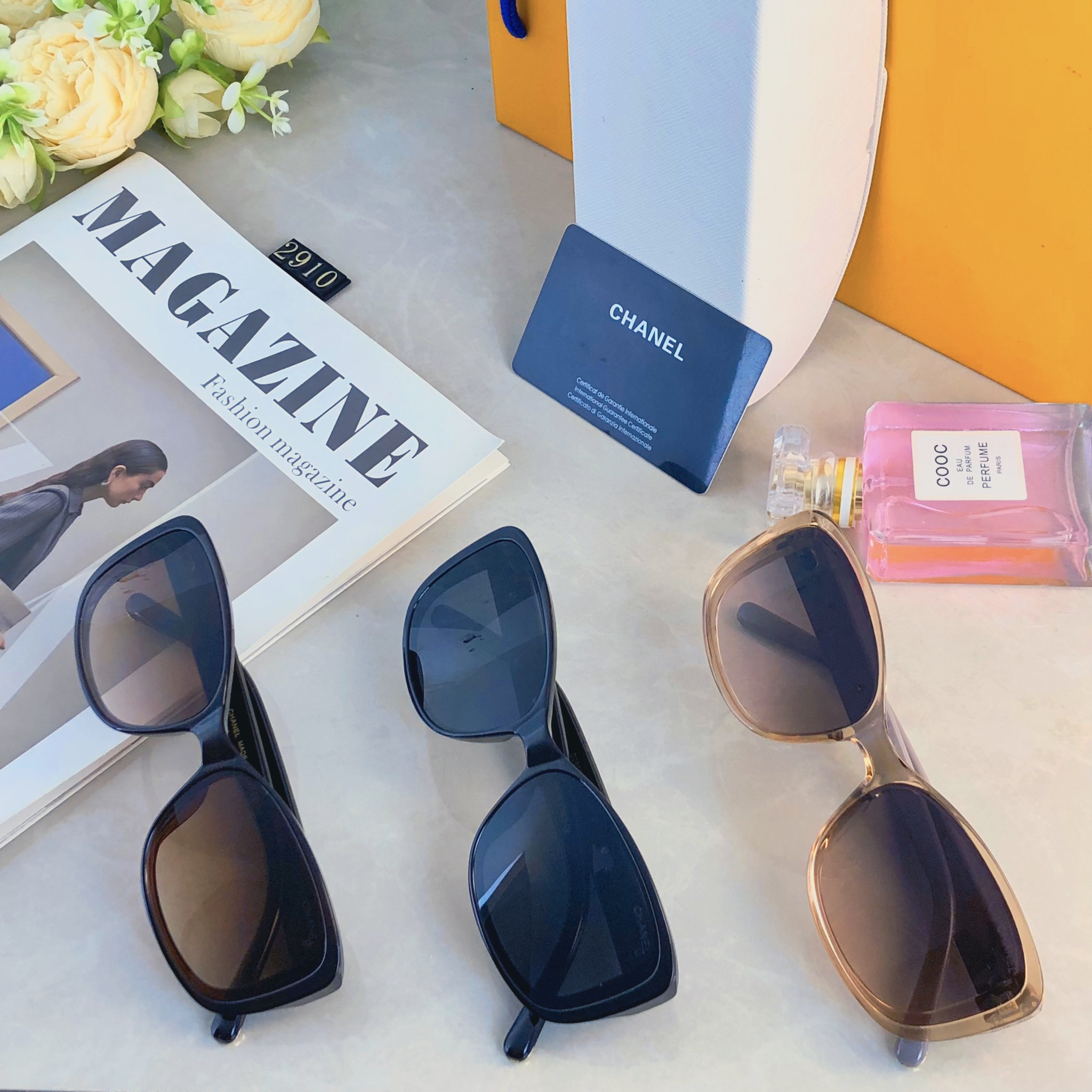 🔥🔥Chane*小香墨镜女时尚潮流防紫外线复古辣妹旅行防晒开车高颜值太阳镜男