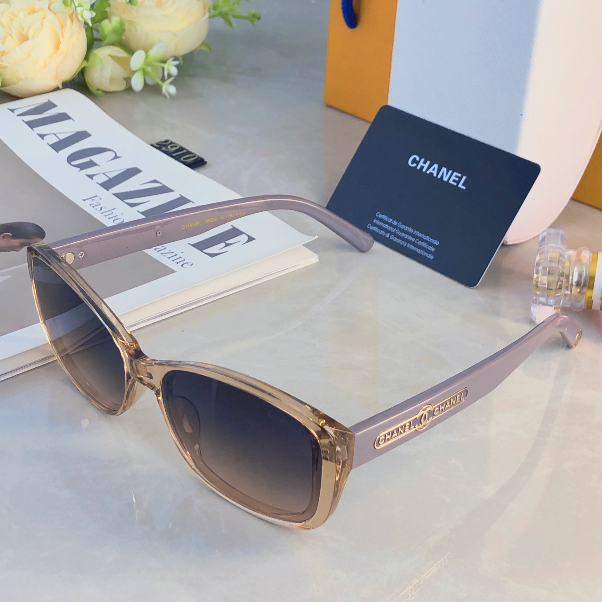 🔥🔥Chane*小香墨镜女时尚潮流防紫外线复古辣妹旅行防晒开车高颜值太阳镜男