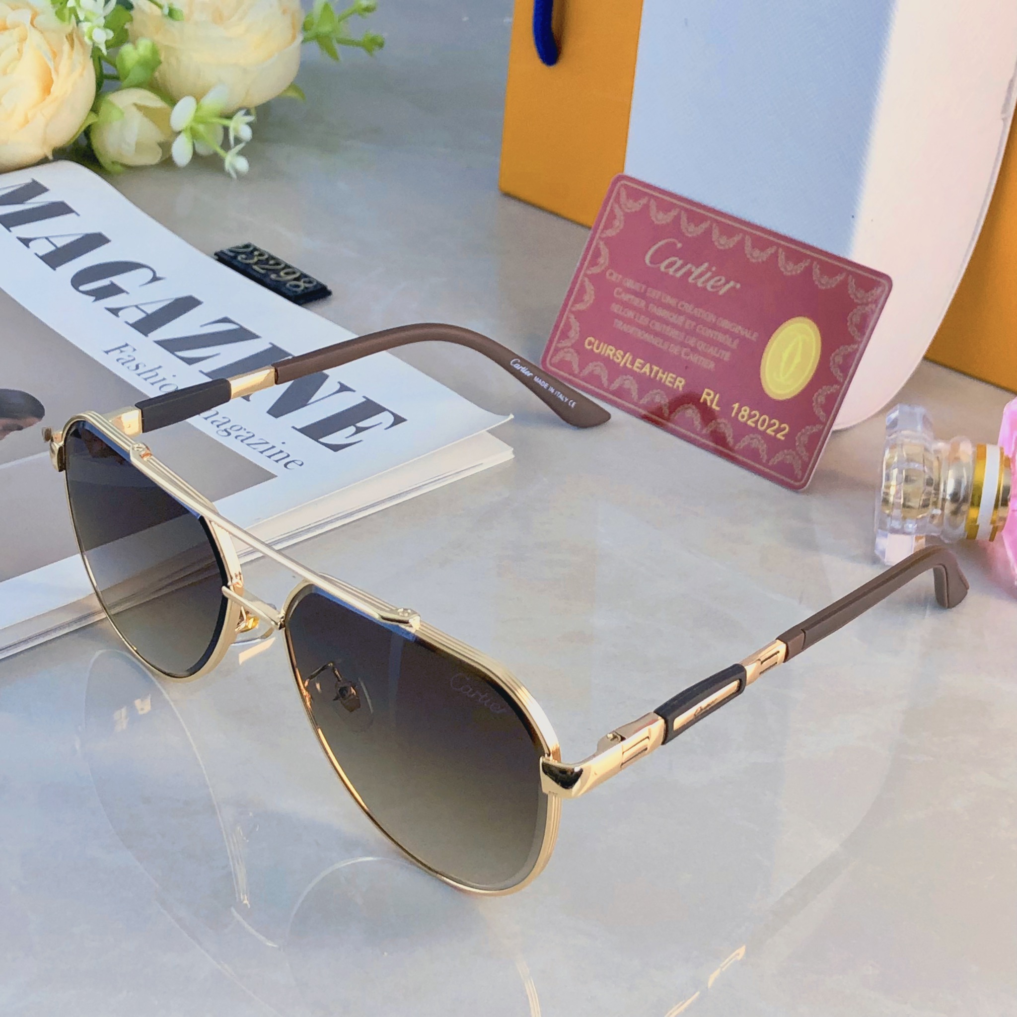 🔥🔥Cartie*双梁轻奢感时尚多边形墨镜金属欧美休闲度假太阳眼镜聚会