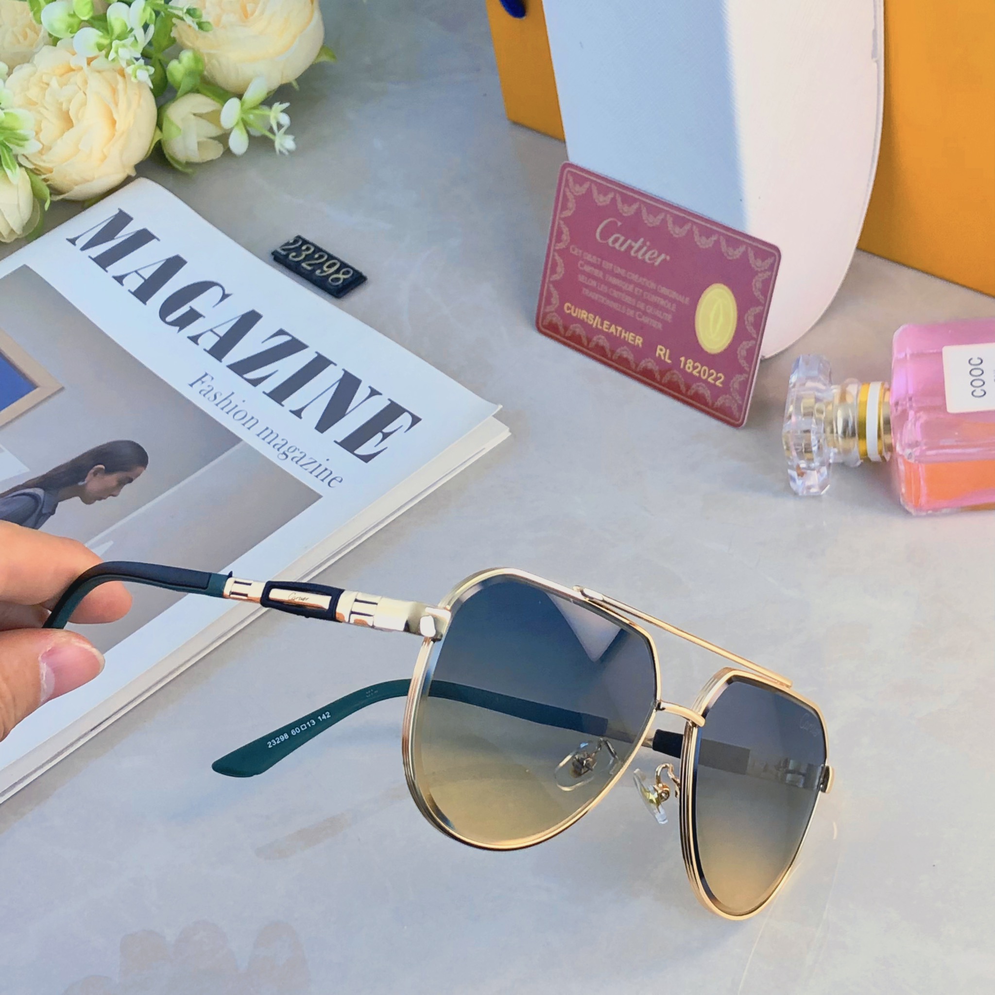 🔥🔥Cartie*双梁轻奢感时尚多边形墨镜金属欧美休闲度假太阳眼镜聚会