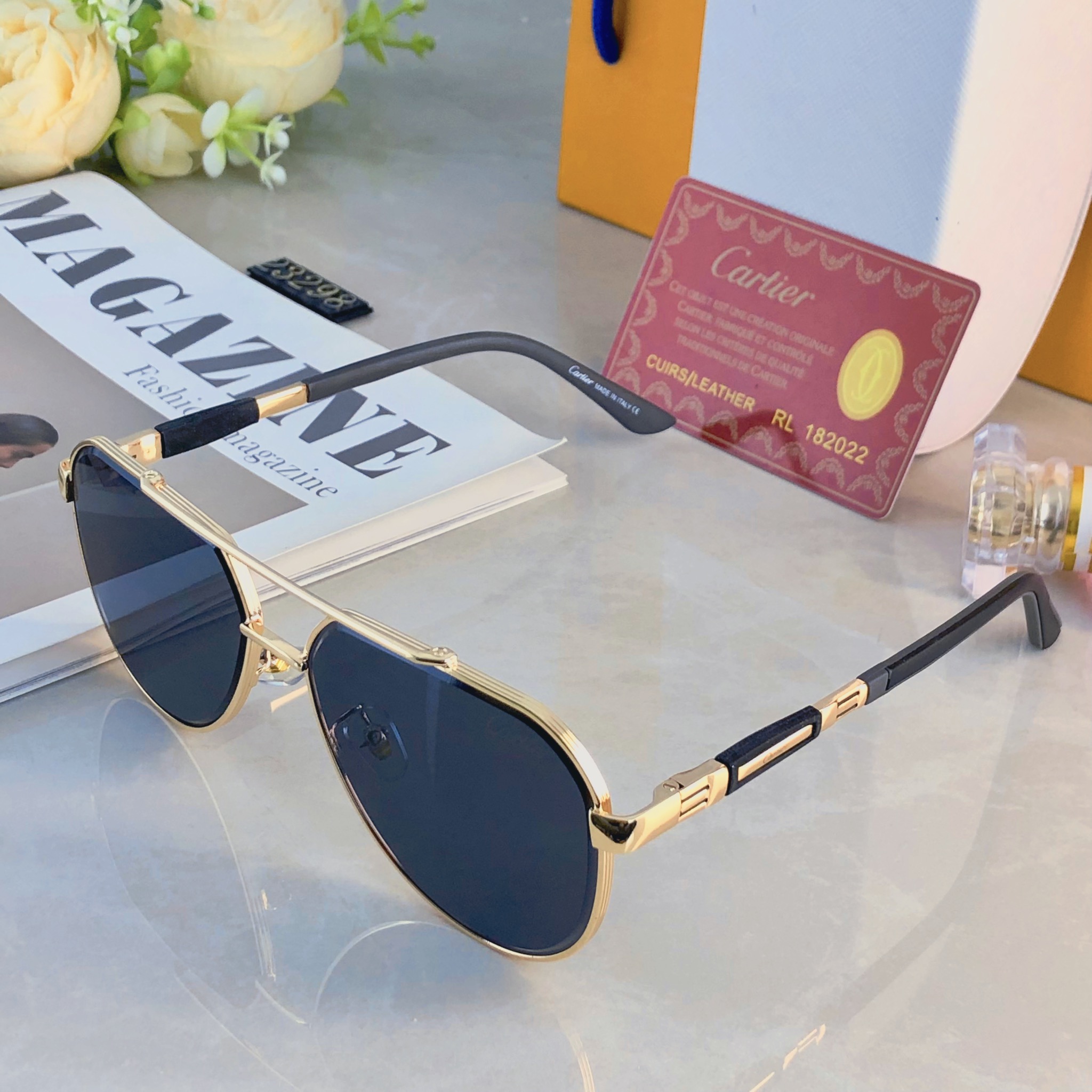 🔥🔥Cartie*双梁轻奢感时尚多边形墨镜金属欧美休闲度假太阳眼镜聚会