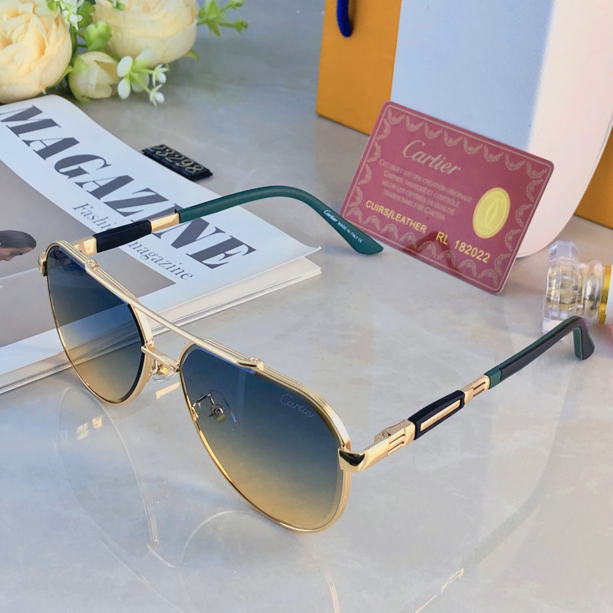 🔥🔥Cartie*双梁轻奢感时尚多边形墨镜金属欧美休闲度假太阳眼镜聚会