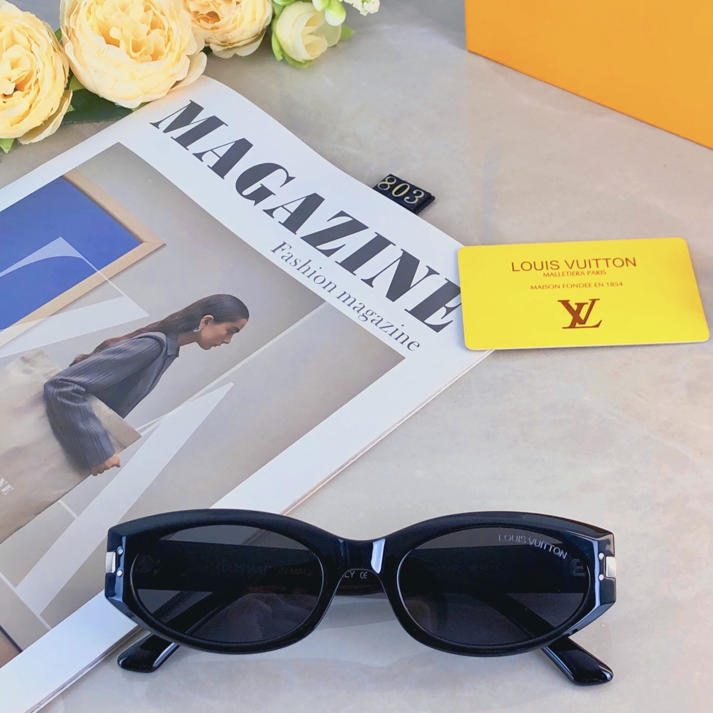 。。Louis vuitto*猫眼复古小框墨镜男款高级感痞帅眼镜偏光防紫外线太阳镜女潮