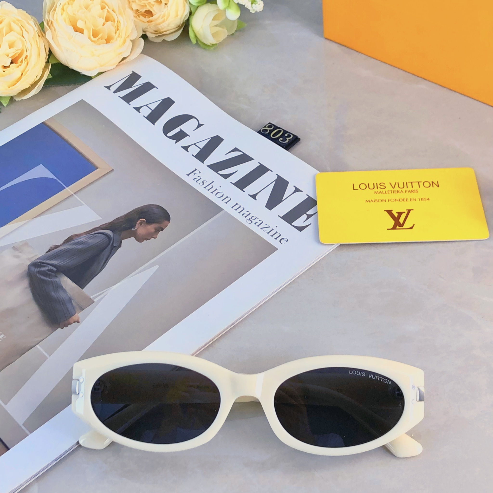 。。Louis vuitto*猫眼复古小框墨镜男款高级感痞帅眼镜偏光防紫外线太阳镜女潮