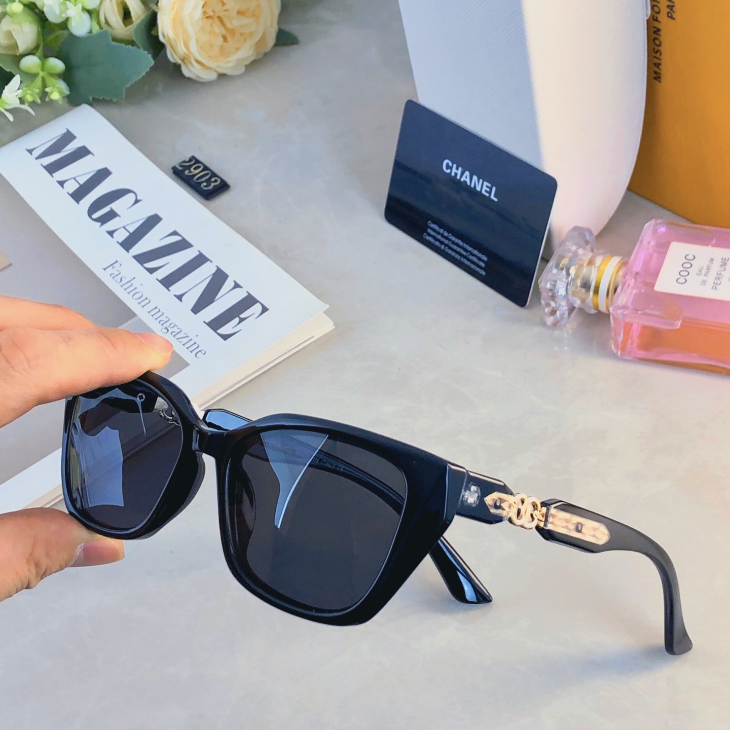 。。Chane*新款小香风轻奢防紫外线太阳镜百搭高级显白高颜值墨镜