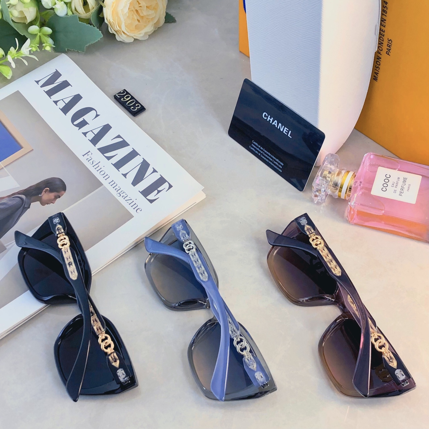 。。Chane*新款小香风轻奢防紫外线太阳镜百搭高级显白高颜值墨镜