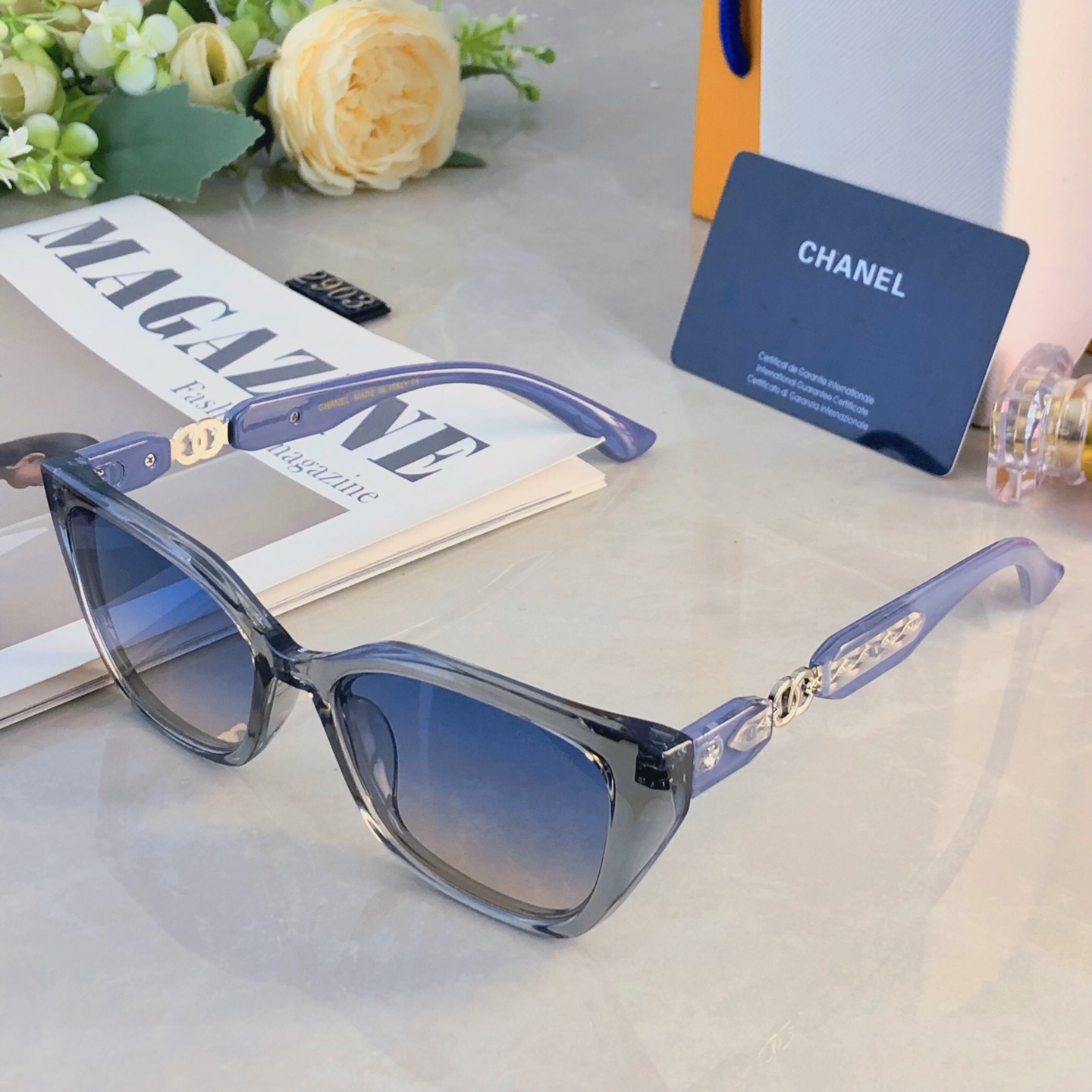 。。Chane*新款小香风轻奢防紫外线太阳镜百搭高级显白高颜值墨镜