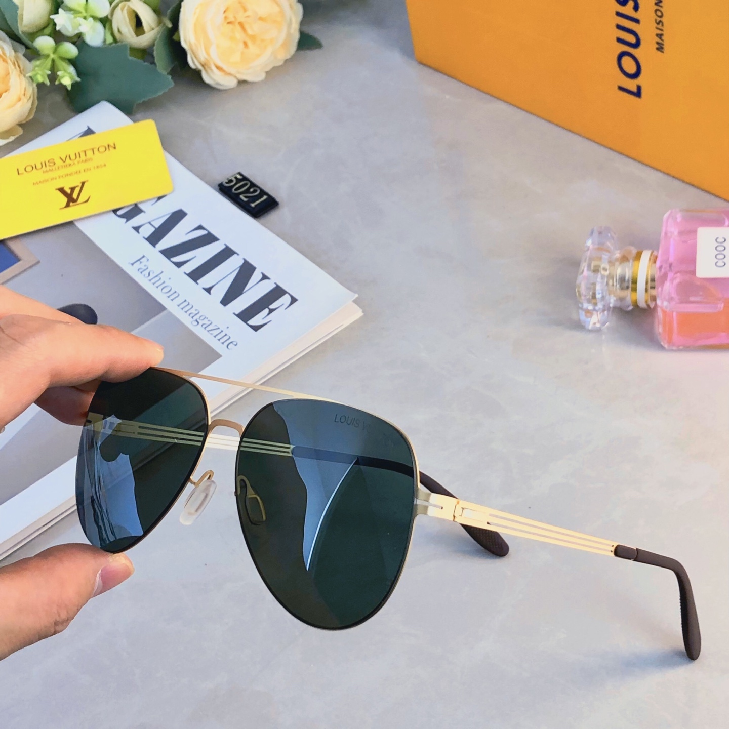 。。Louis vuitto*经典尼龙偏光不锈钢墨镜 复古飞行员墨镜超弹无螺丝蛤蟆镜男潮