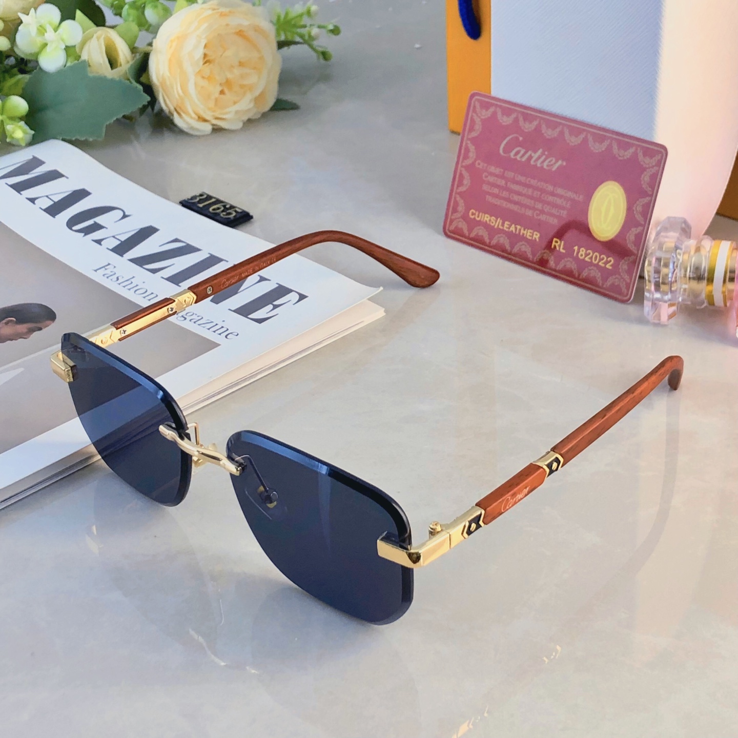 。。Cartie*2026新款复古无框美式墨镜女街拍时髦简约男士太阳眼镜小窄框潮