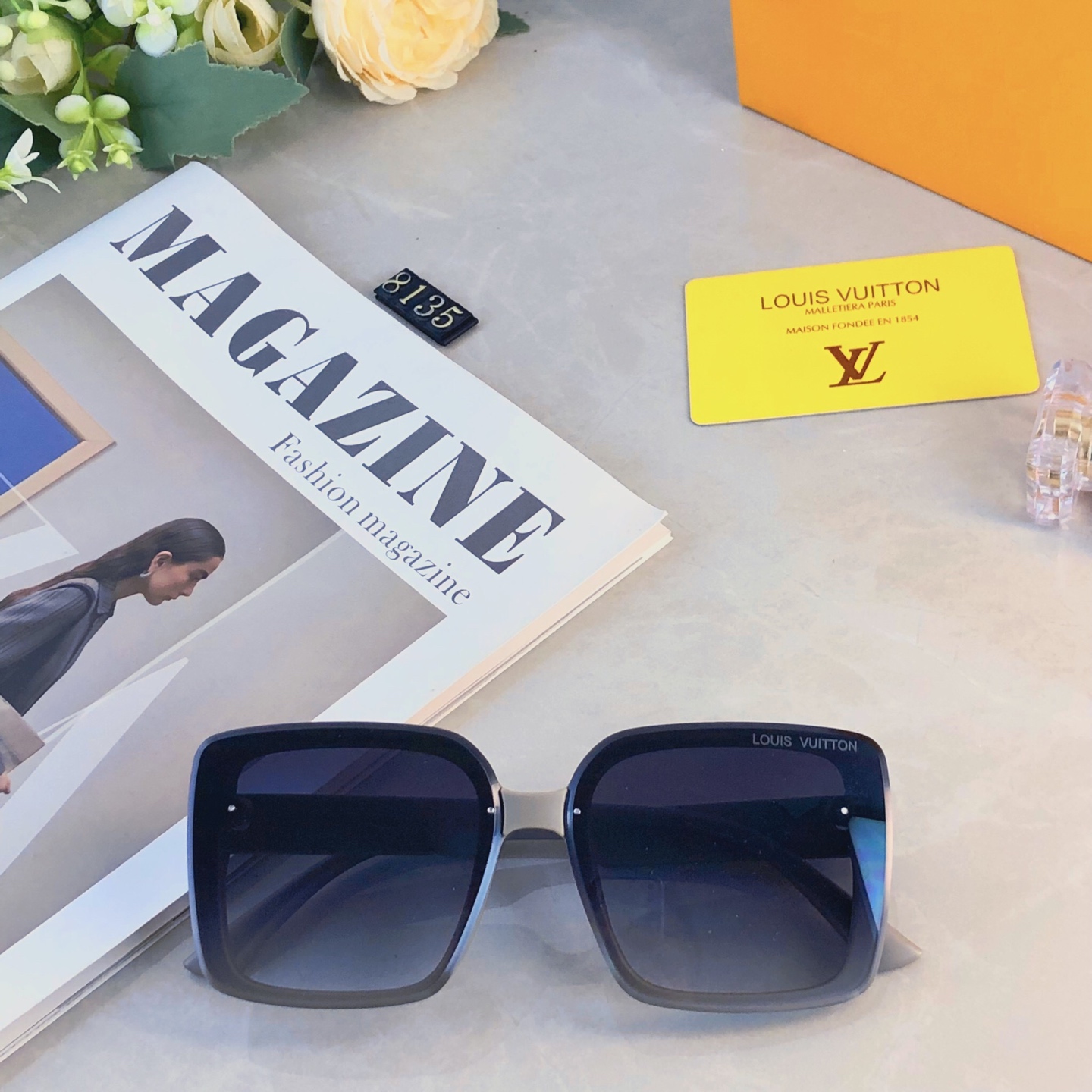 。。Louis vuitto*高级感ins韩版经典方框墨镜女圆脸时尚防晒显瘦眼镜潮太阳镜