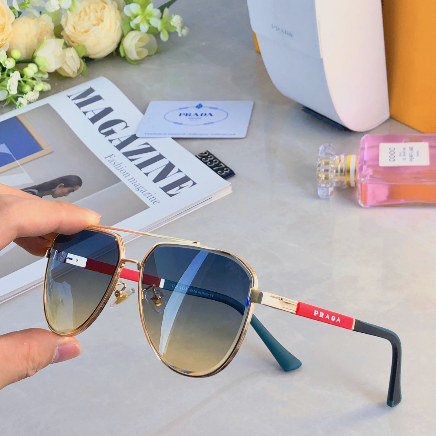 。。Prad*2026款欧美高端方框百搭太阳眼欧洲网红飞行员蛤蟆墨镜