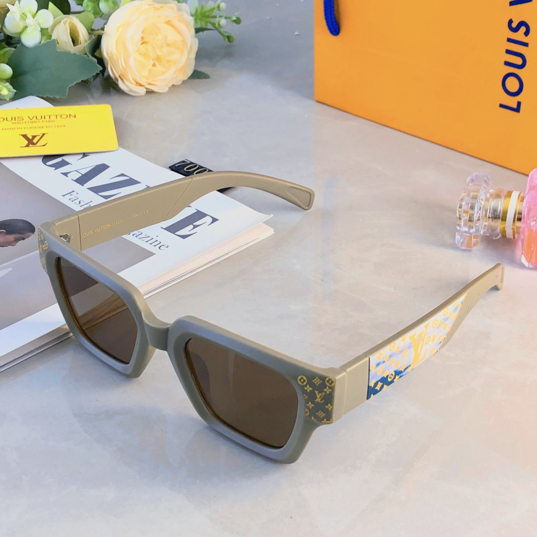 。。Louis vuitto*ins风网红方框墨镜明星同款太阳镜欧美潮人复古嘻哈街拍眼镜