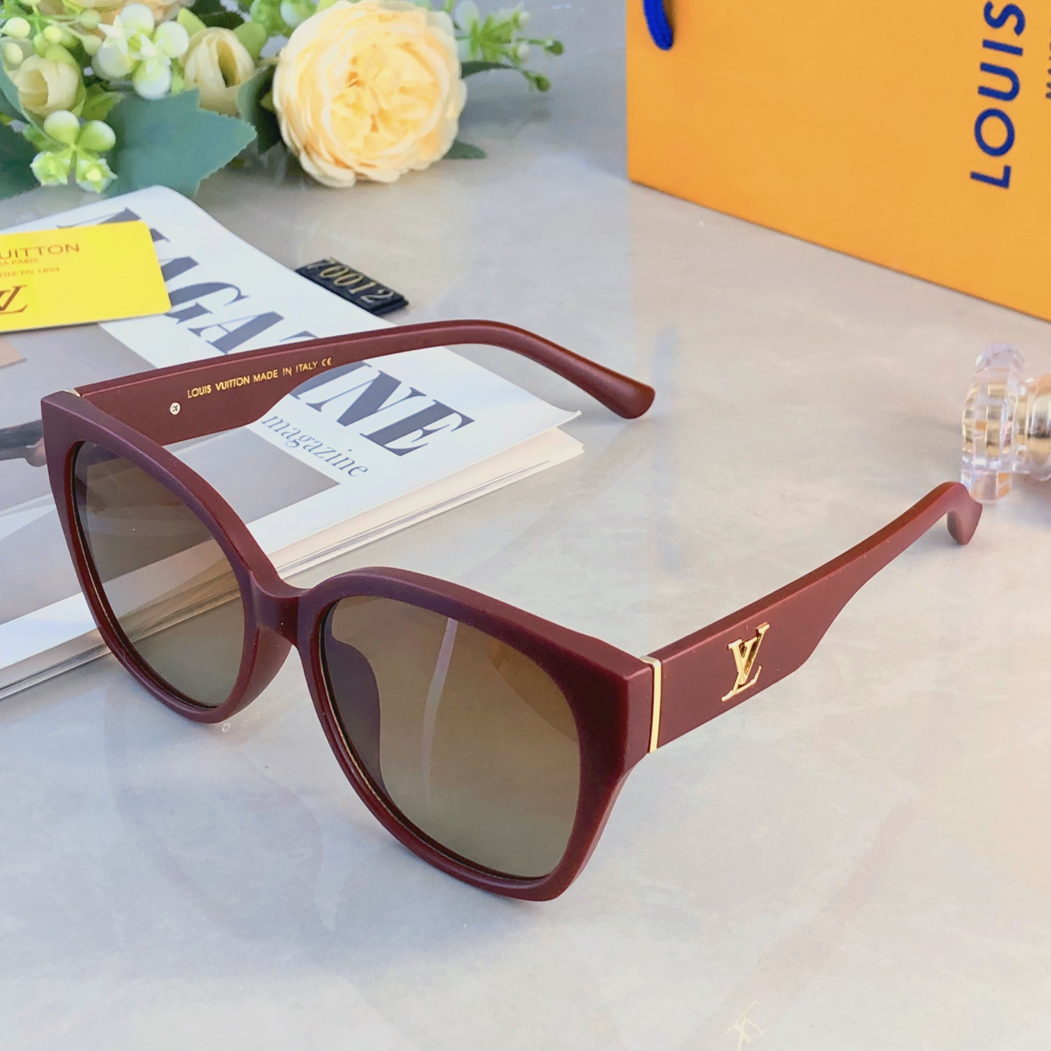 。。Louis vuitto*欧美甜酷辣妹黑色圆框墨镜女圆脸显瘦网红大框高级感显气质太阳镜