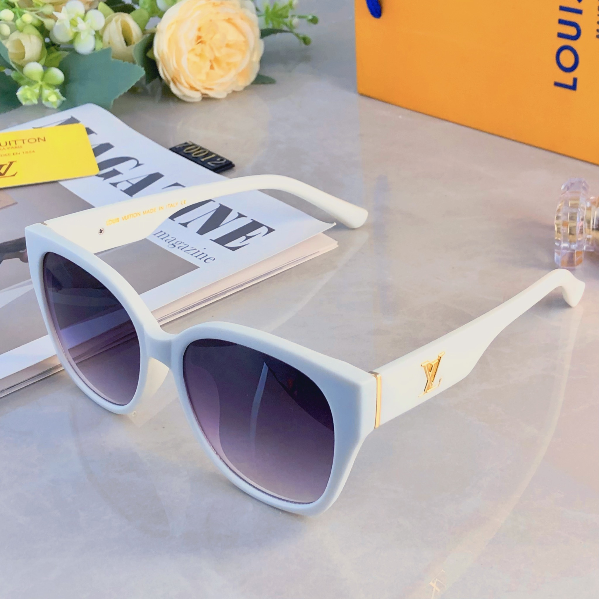 。。Louis vuitto*欧美甜酷辣妹黑色圆框墨镜女圆脸显瘦网红大框高级感显气质太阳镜