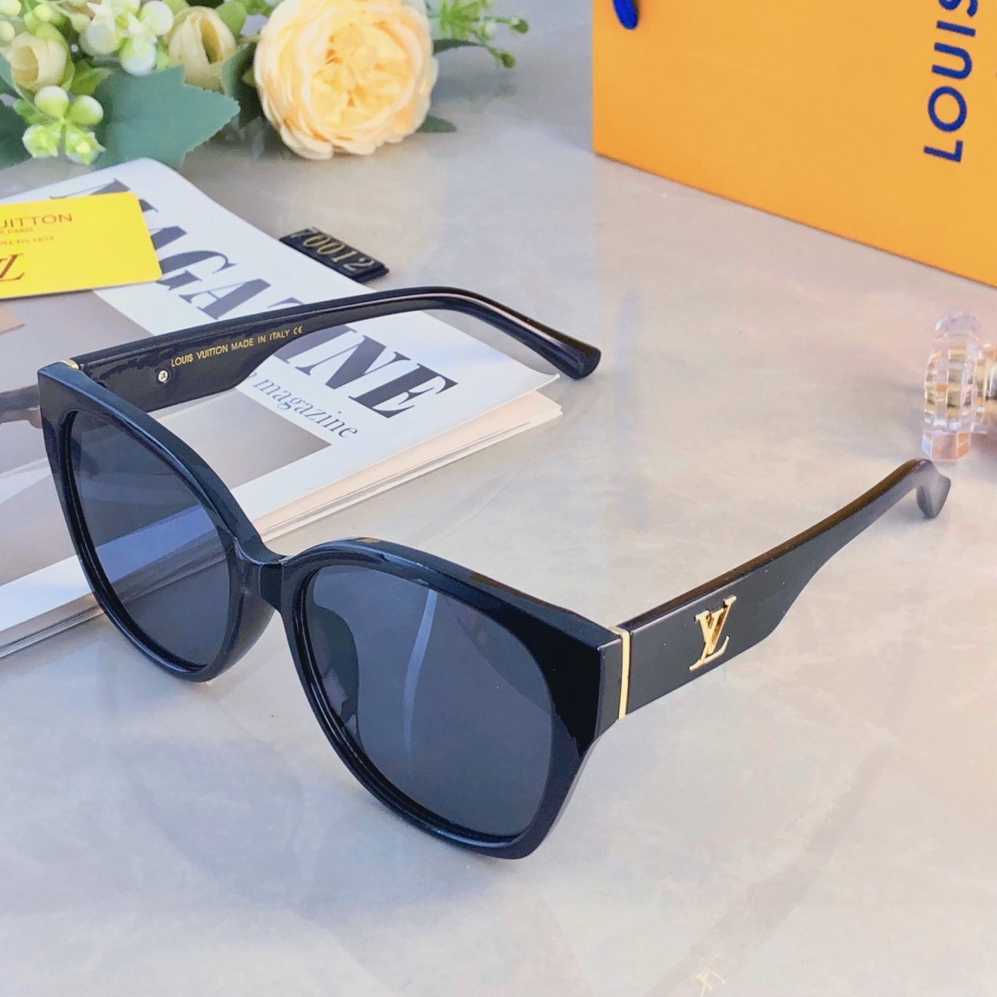 。。Louis vuitto*欧美甜酷辣妹黑色圆框墨镜女圆脸显瘦网红大框高级感显气质太阳镜