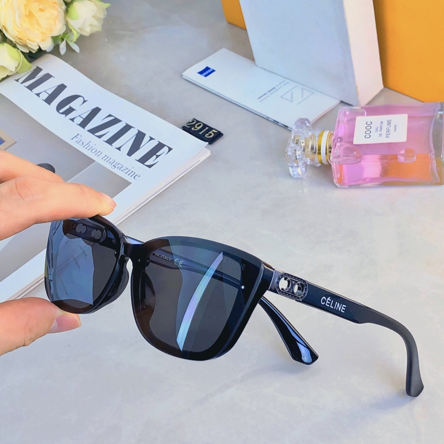 。。Celin*欧美复古猫眼墨镜女ins小方框个性网红时尚百搭防紫外太阳镜