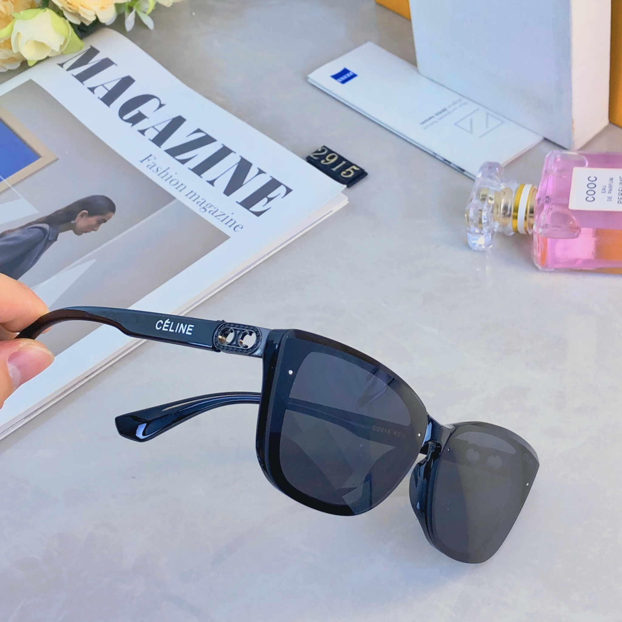 。。Celin*欧美复古猫眼墨镜女ins小方框个性网红时尚百搭防紫外太阳镜