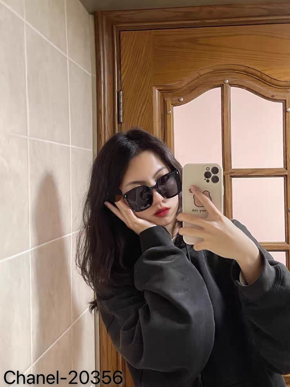 。。Chane*2026春夏高颜值墨镜方形茶色大框显脸小防紫外线太阳眼镜女高级感