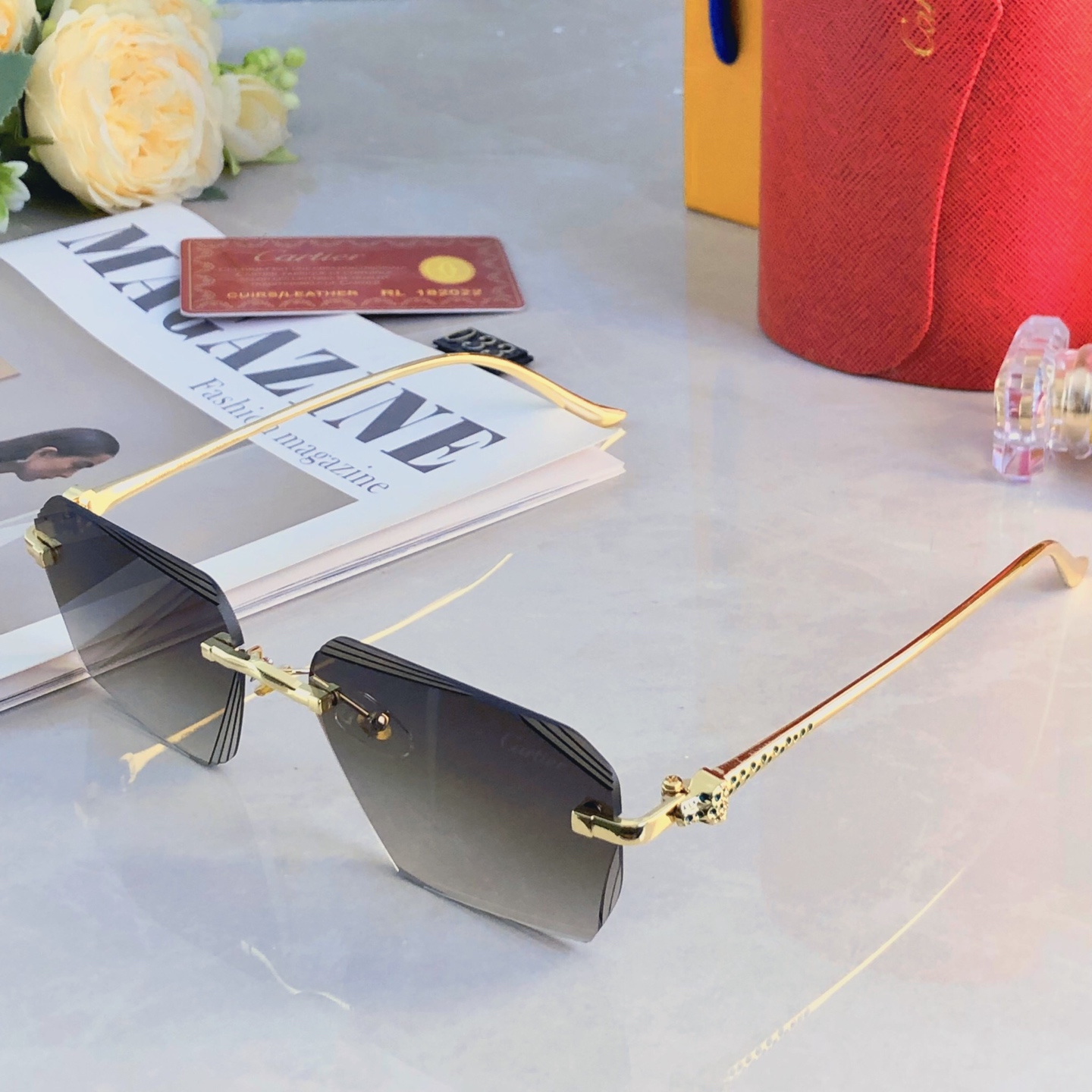 。。Cartie*2026新款切边时尚无框防晒太阳镜欧美潮流墨镜男女同款