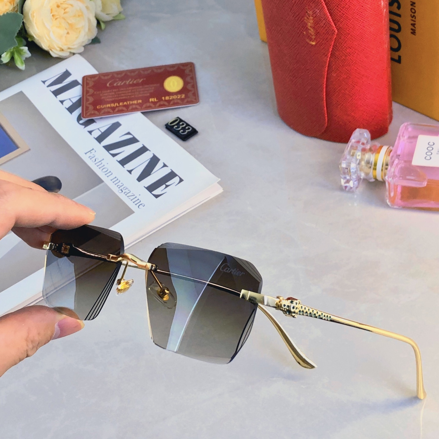 。。Cartie*2026新款切边时尚无框防晒太阳镜欧美潮流墨镜男女同款