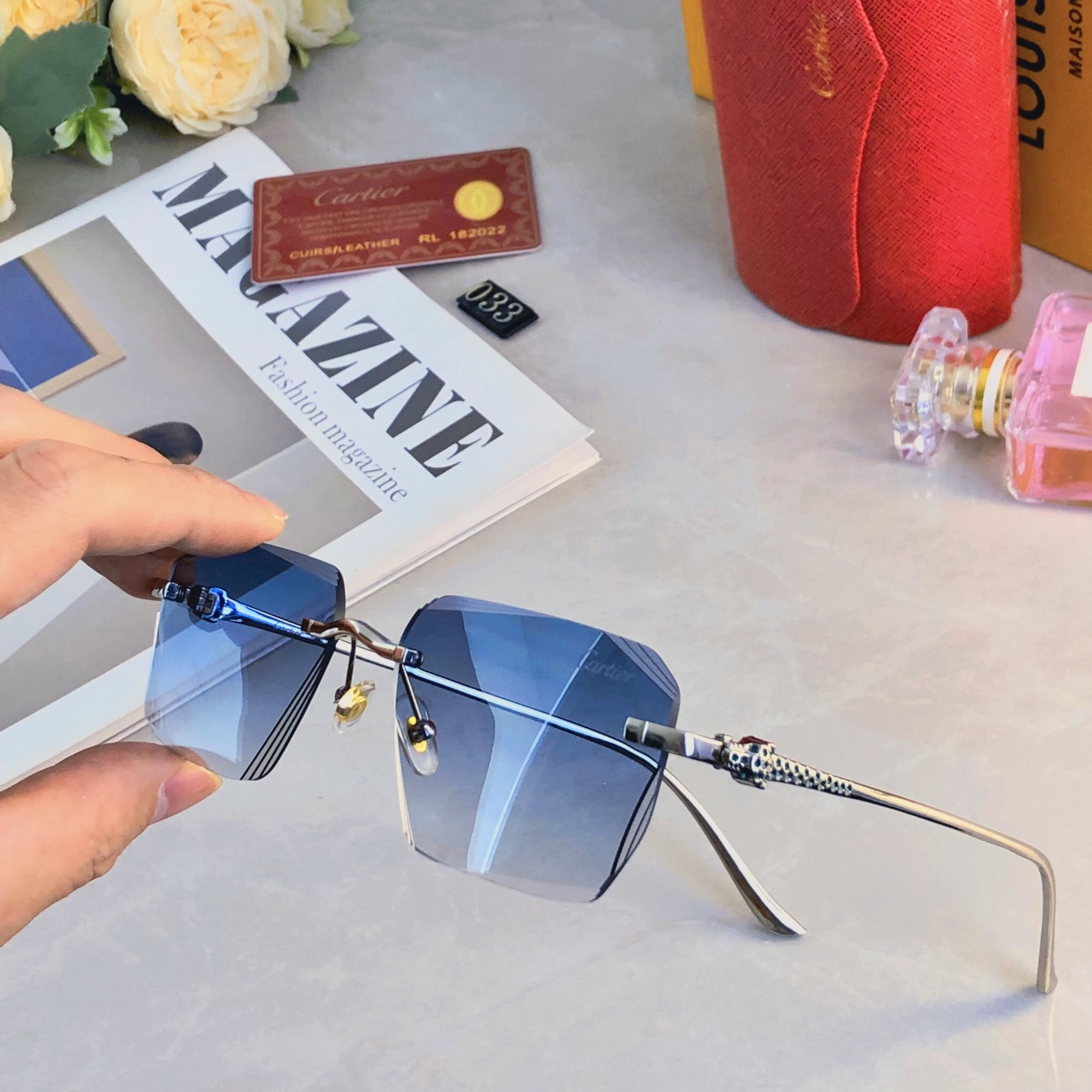 。。Cartie*2026新款切边时尚无框防晒太阳镜欧美潮流墨镜男女同款