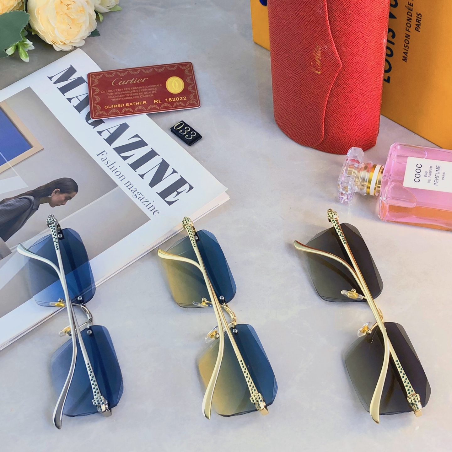 。。Cartie*2026新款切边时尚无框防晒太阳镜欧美潮流墨镜男女同款