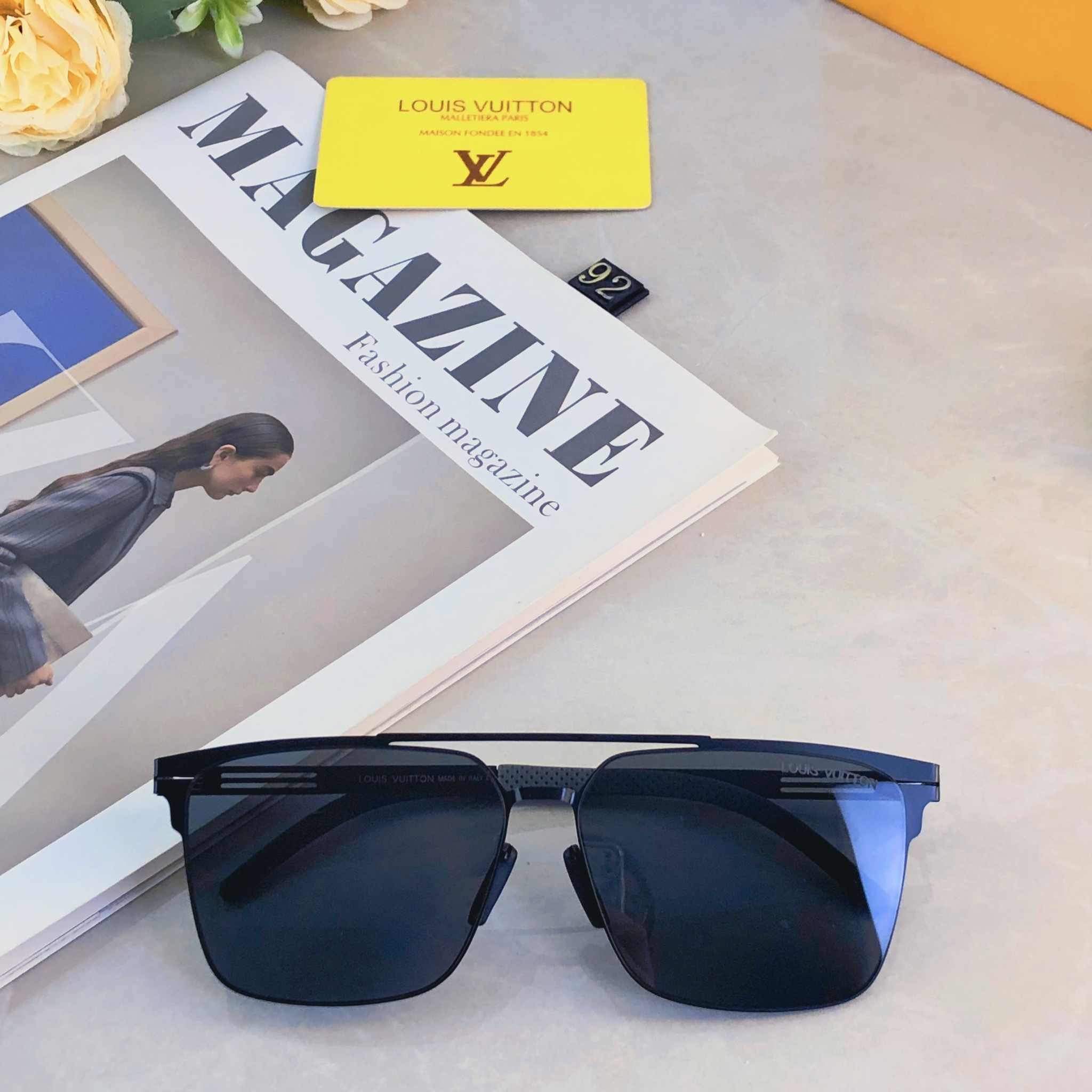 。。Louis vuitto*不锈钢双梁无螺丝男士偏光太阳镜超轻高级感太阳眼镜遮阳大框墨镜
