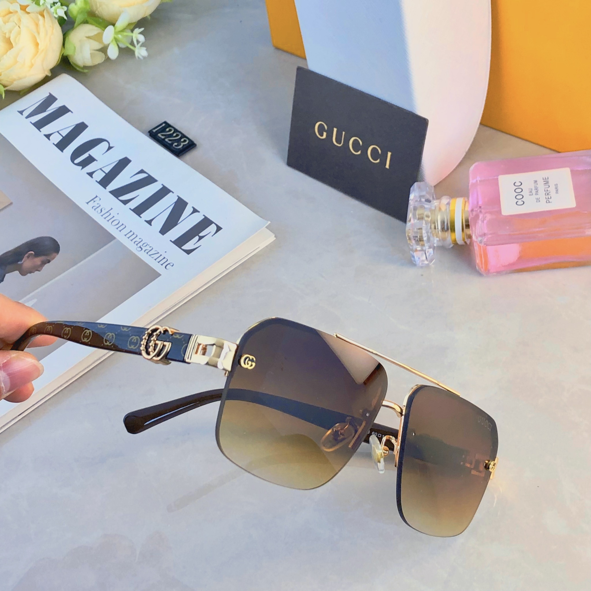 。。Gucc*复古痞帅男士双梁金属墨镜高端商务风格UV400防晒防紫外线太阳镜