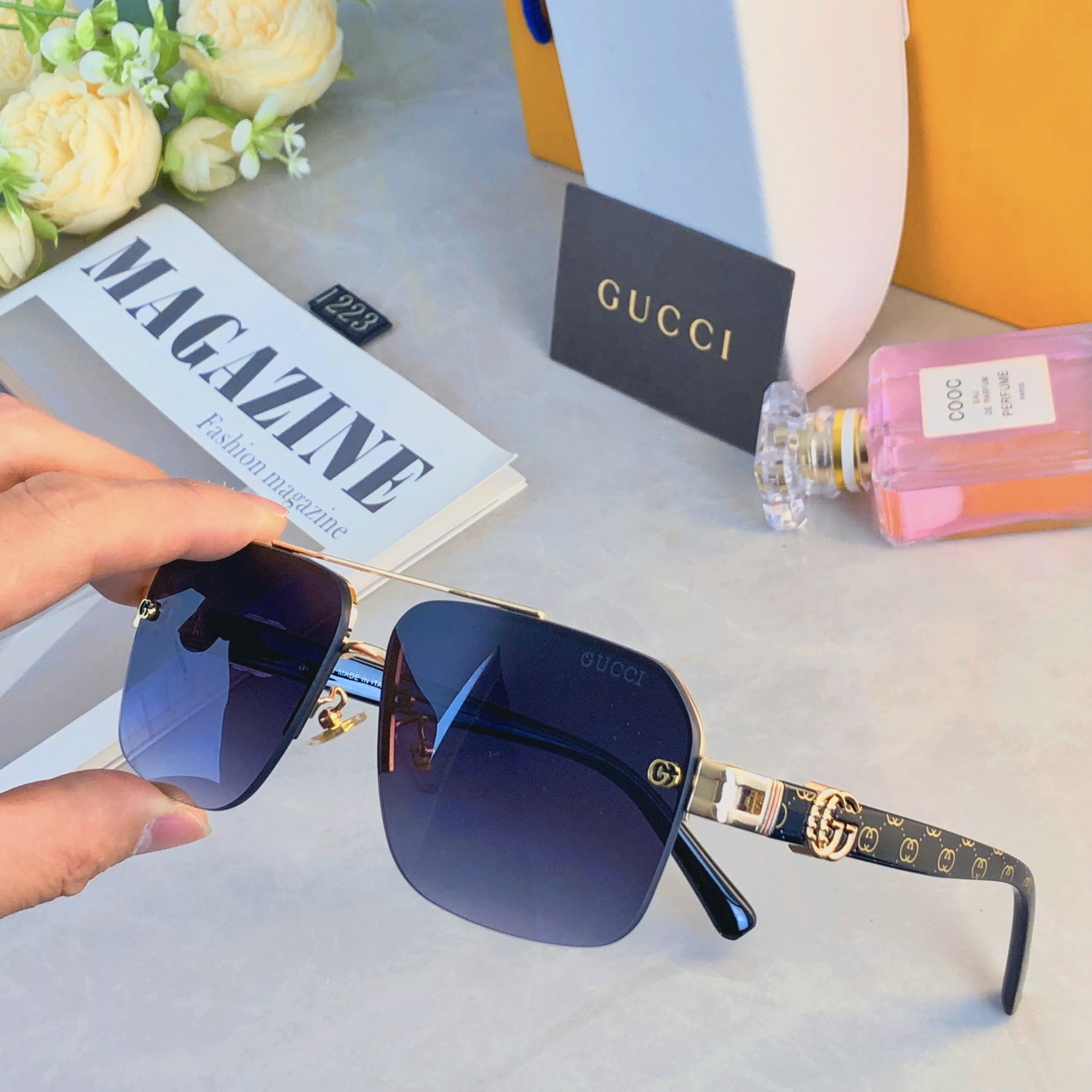 。。Gucc*复古痞帅男士双梁金属墨镜高端商务风格UV400防晒防紫外线太阳镜