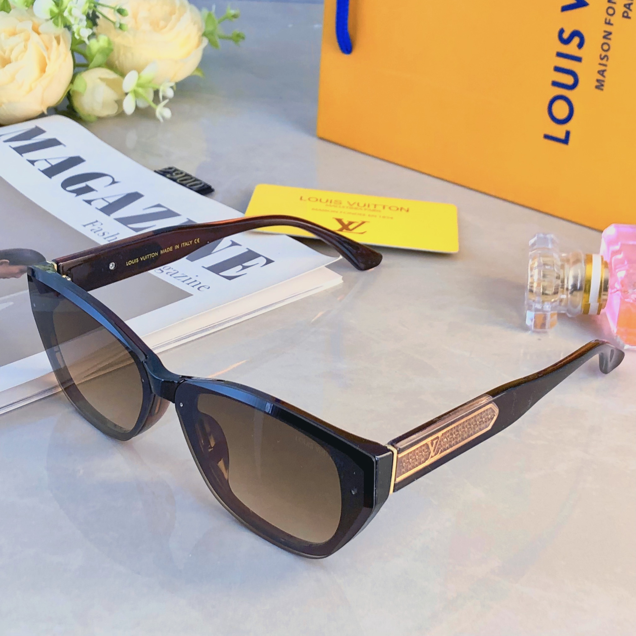 。。Louis vuitto*韩系复古猫眼墨镜女款2026新款高级感显脸小太阳眼镜防紫外线