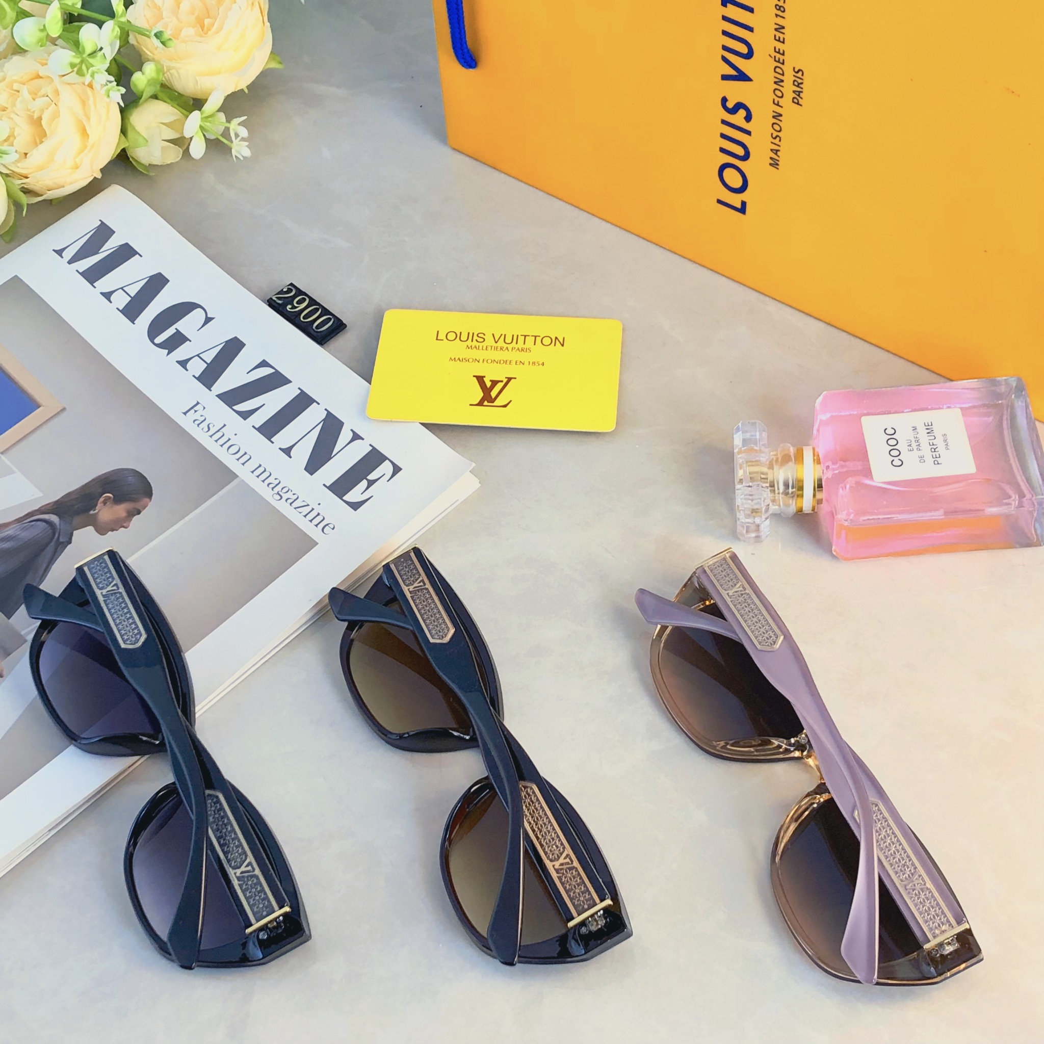 。。Louis vuitto*韩系复古猫眼墨镜女款2026新款高级感显脸小太阳眼镜防紫外线