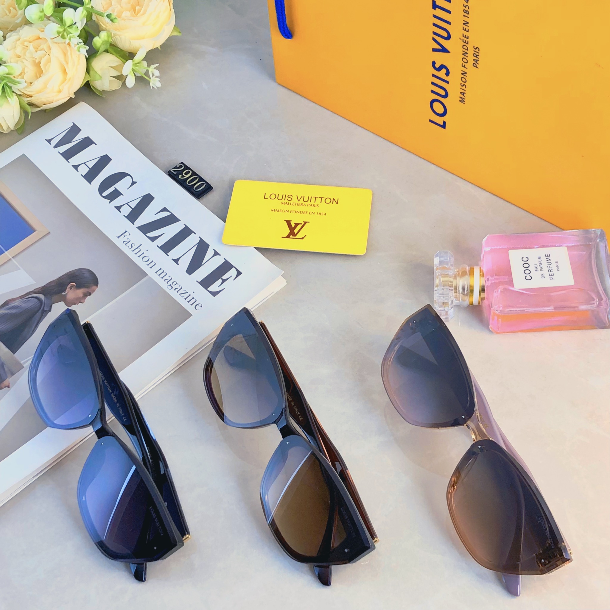 。。Louis vuitto*韩系复古猫眼墨镜女款2026新款高级感显脸小太阳眼镜防紫外线