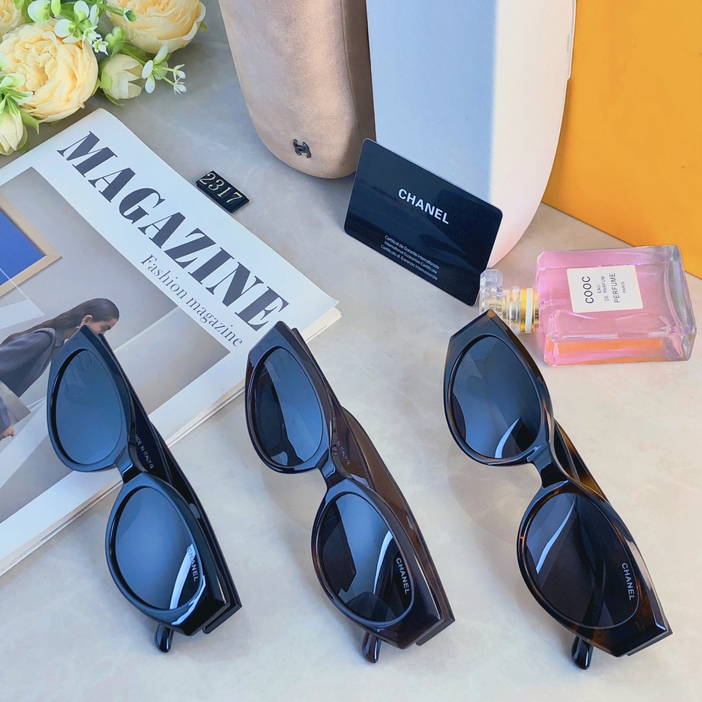 。。Chane*轻奢风钻石切割设计高级感墨镜UV400防紫外线偏光太阳眼镜