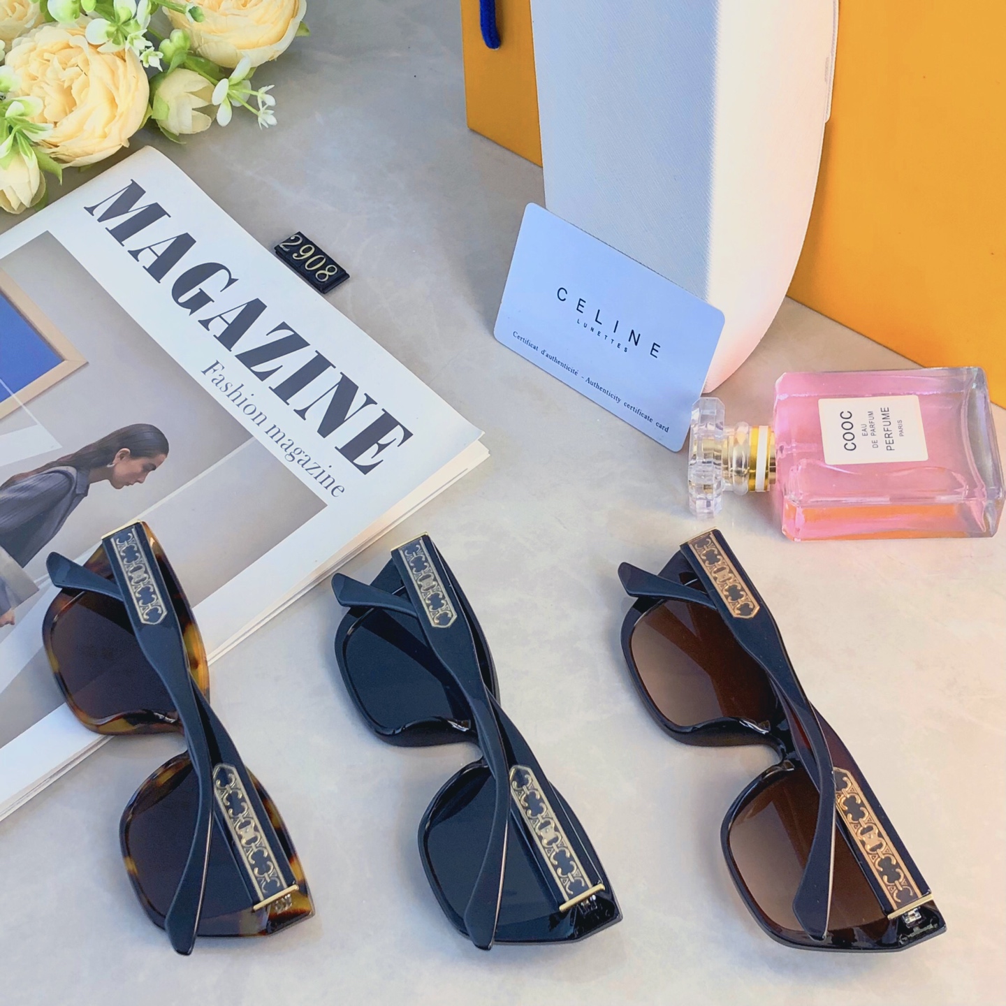 。。Celin*复古方形时尚潮流太阳镜高品质新款个性街拍女士墨镜