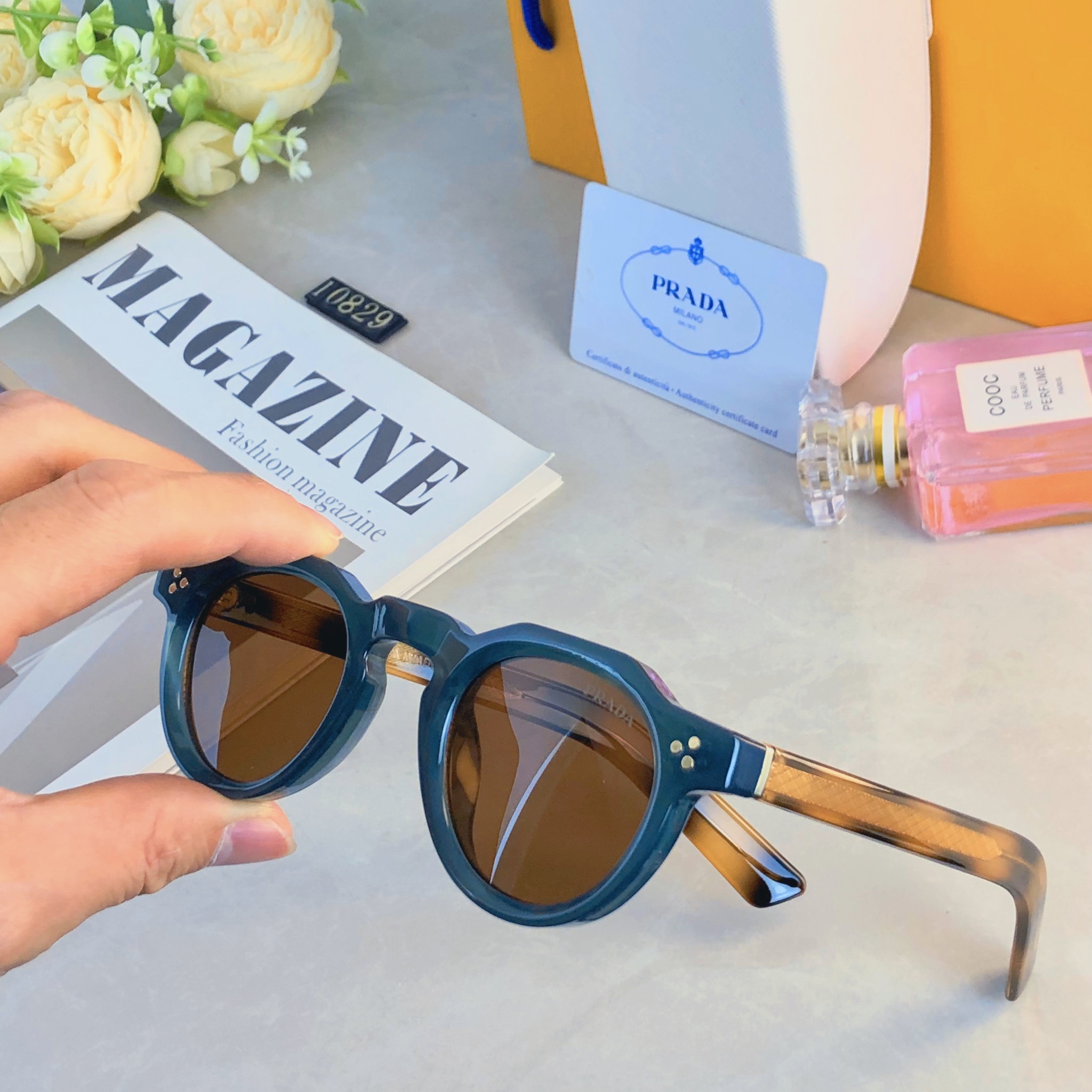 。。Prad*日系复古多边形眼镜休闲眼镜防紫外线太阳眼镜欧美墨镜