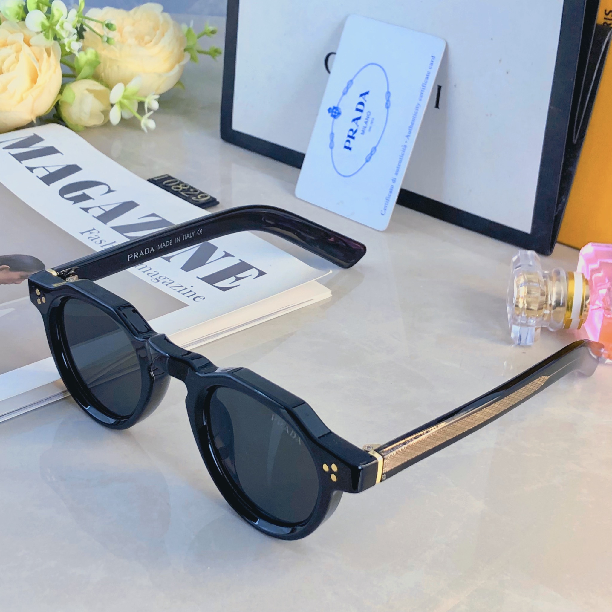 。。Prad*日系复古多边形眼镜休闲眼镜防紫外线太阳眼镜欧美墨镜