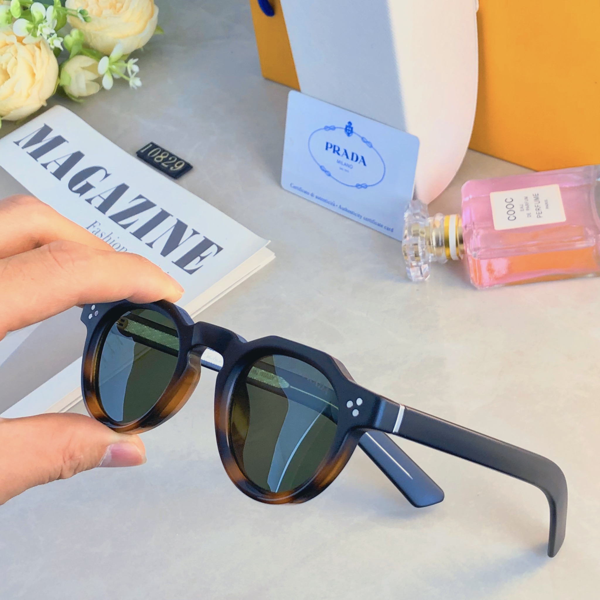 。。Prad*日系复古多边形眼镜休闲眼镜防紫外线太阳眼镜欧美墨镜