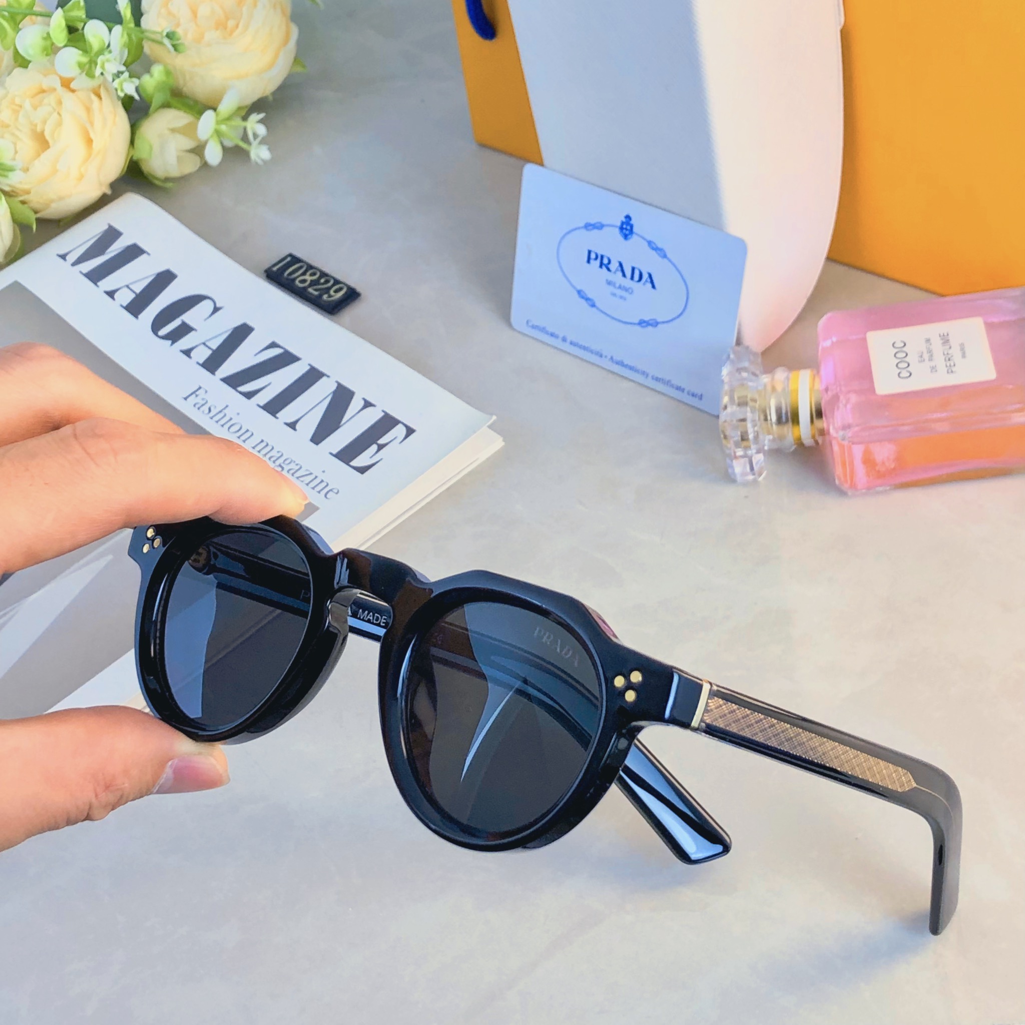 。。Prad*日系复古多边形眼镜休闲眼镜防紫外线太阳眼镜欧美墨镜