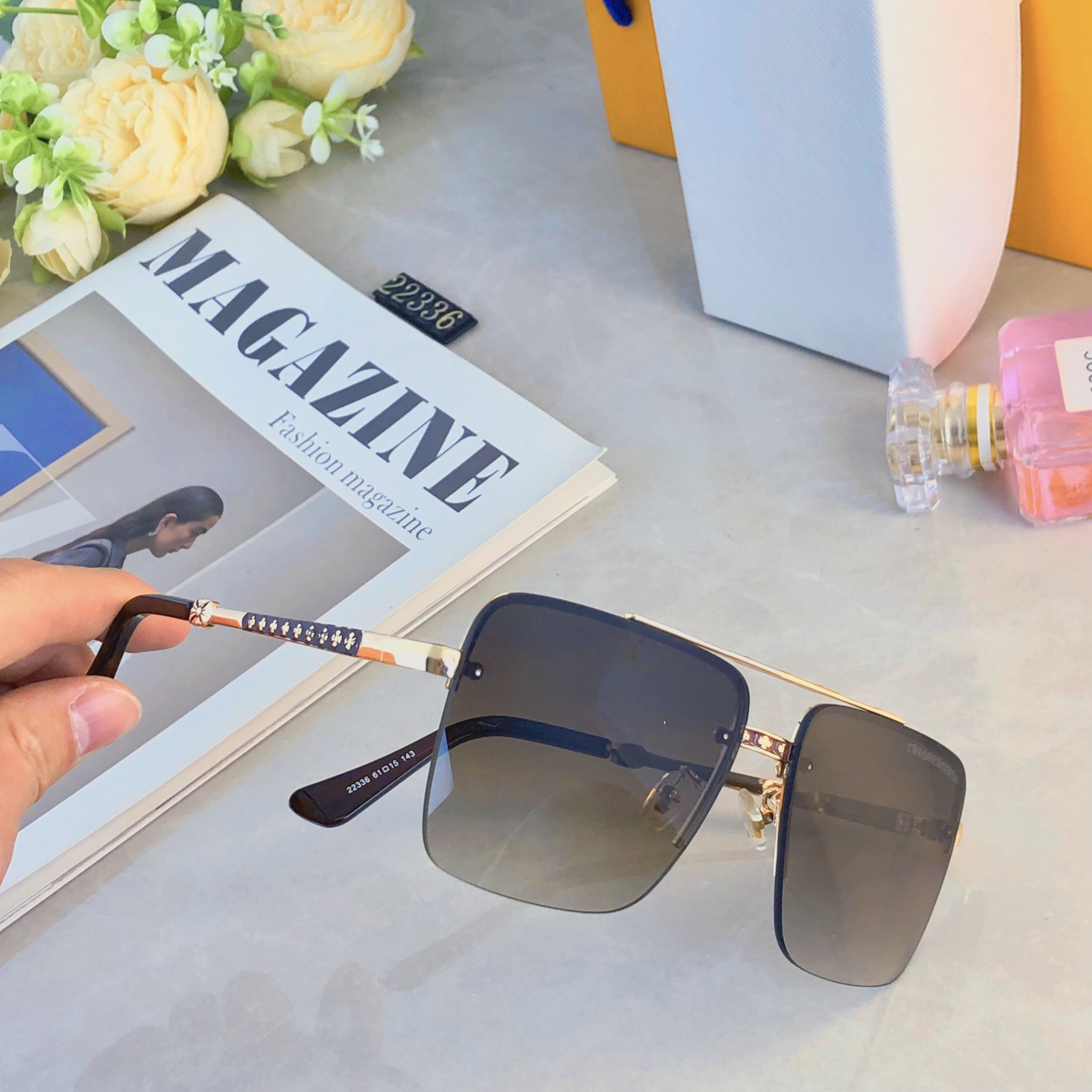 。。克罗心2026年新款金属框架墨镜男复古街拍凹造型防紫外线太阳镜