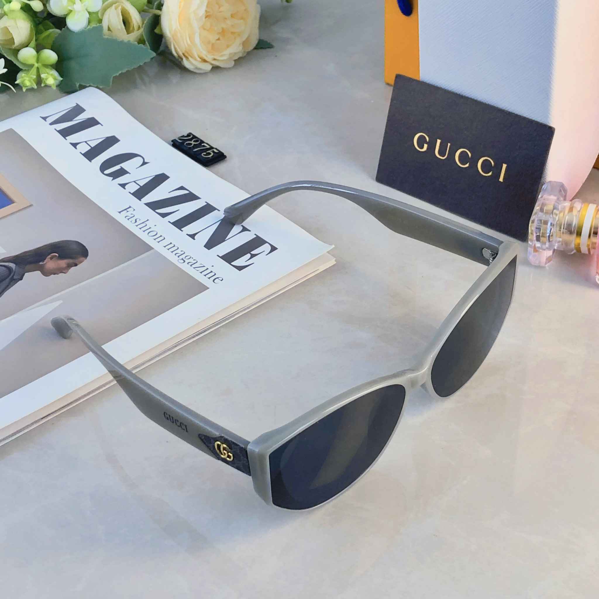 。。Gucc*复古时尚潮流太阳镜高品质新款跨境个性街拍女士墨镜