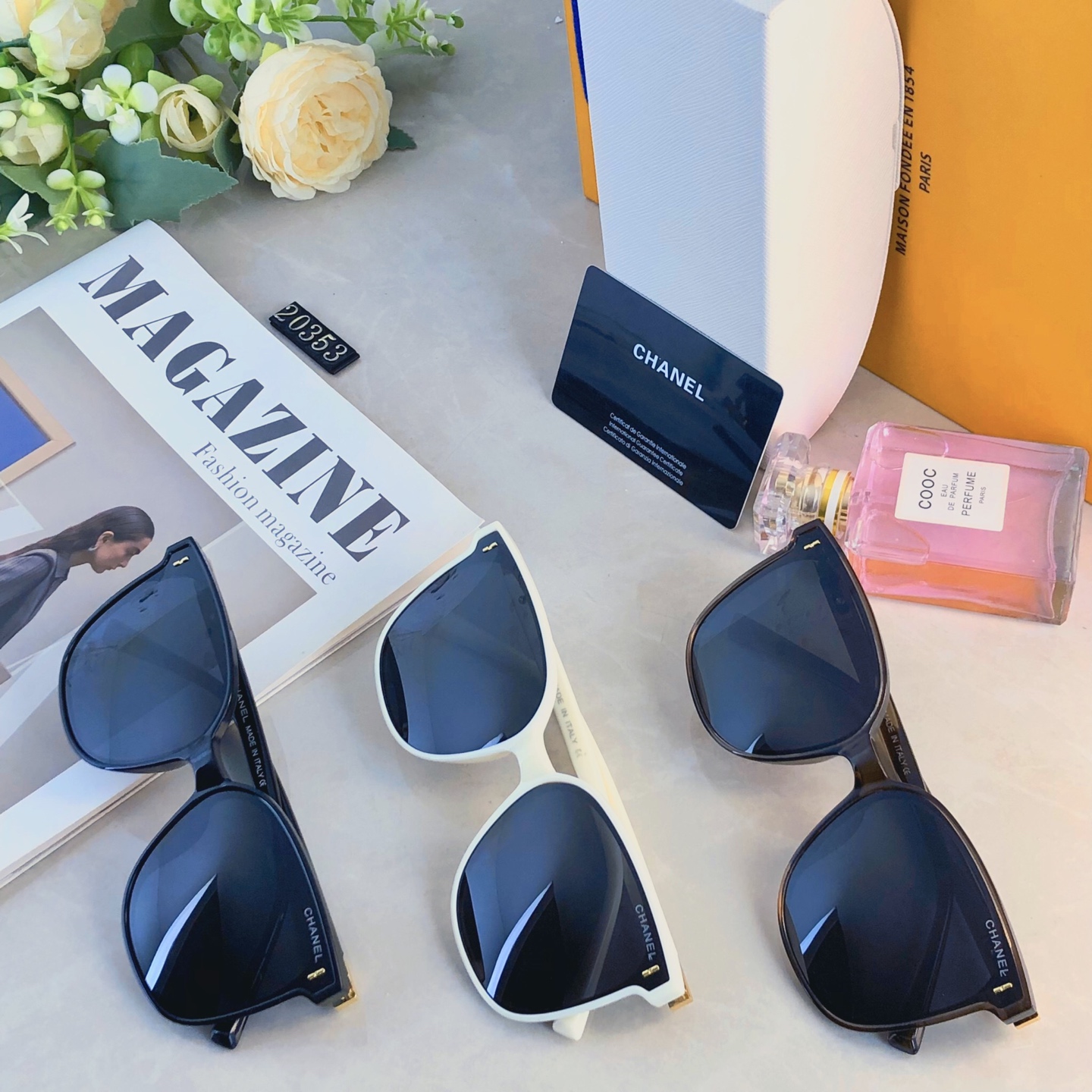 。。Chane*墨镜女款2026新款气质高级感圆脸显瘦防晒开车遮阳大方框太阳眼镜